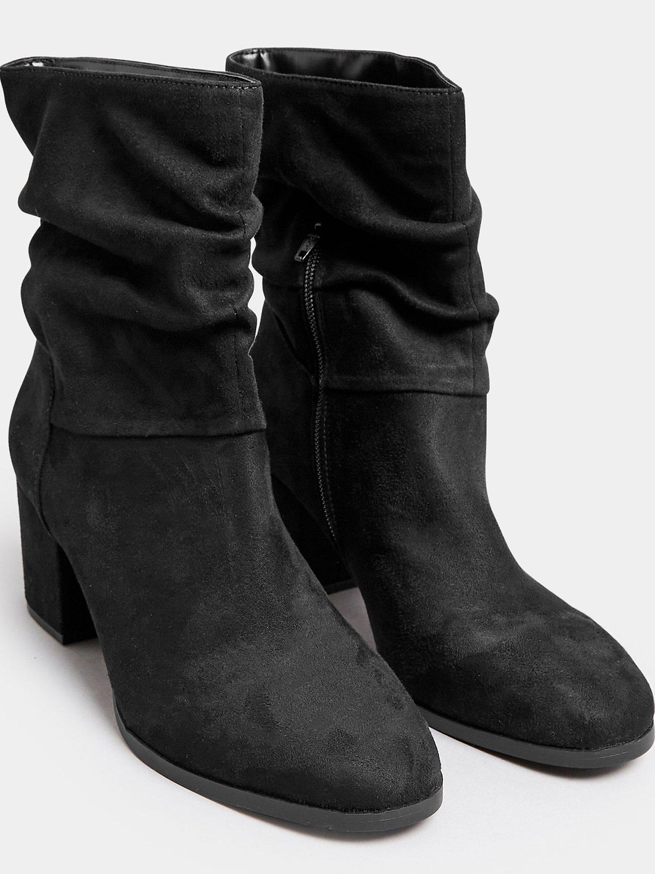 Image 2 of 4 of Yours Wide Fit Slouch Ankle Micro Black