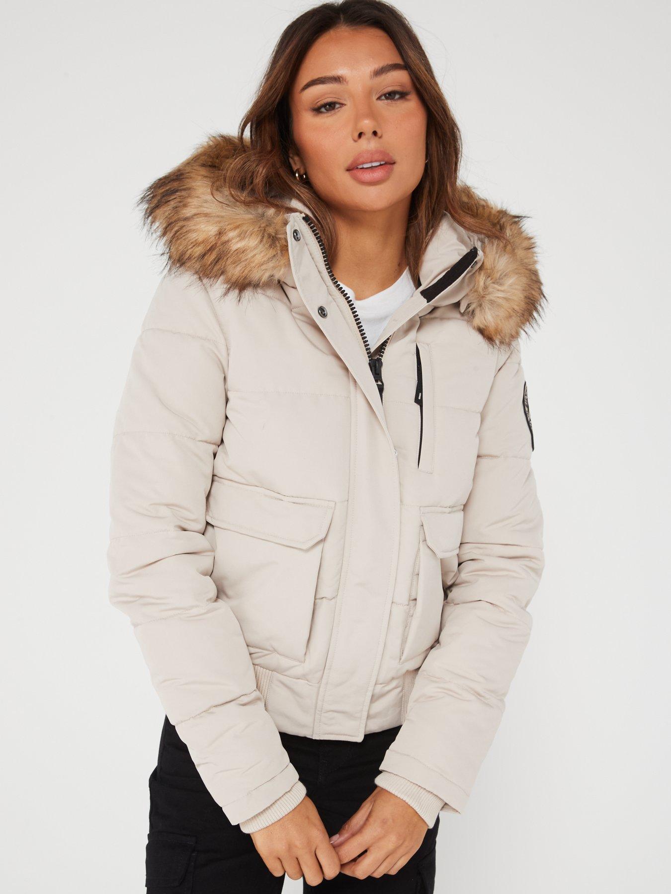 Hooded Everest Puffer Bomber Jacket Grey