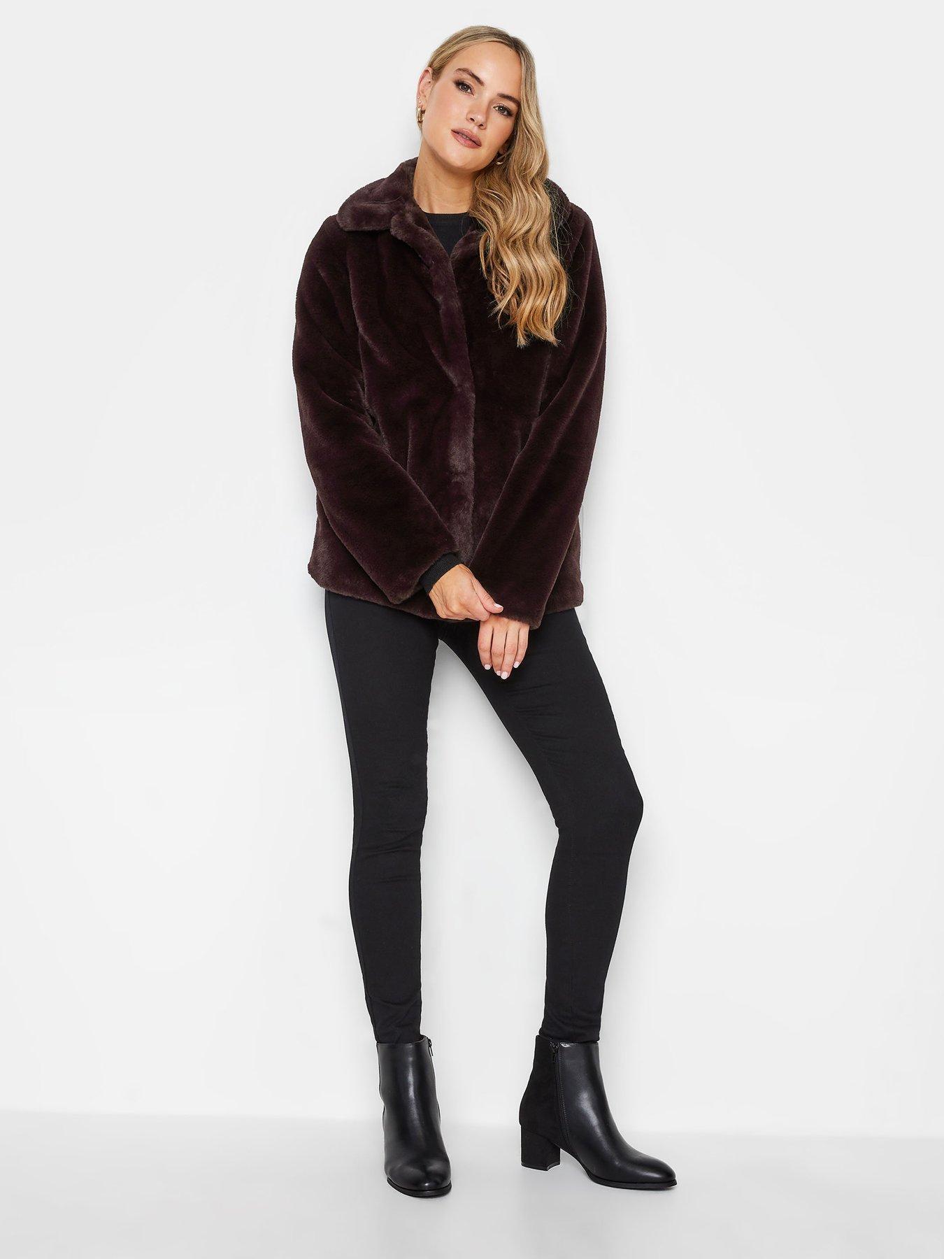 Tall faux hot sale fur jacket