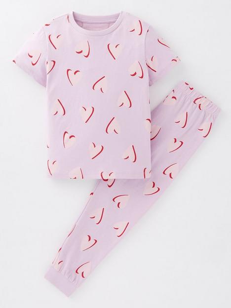 mini-v-by-very-girls-mini-me-short-sleevenbspheart-pyjama-setnbsp--pink