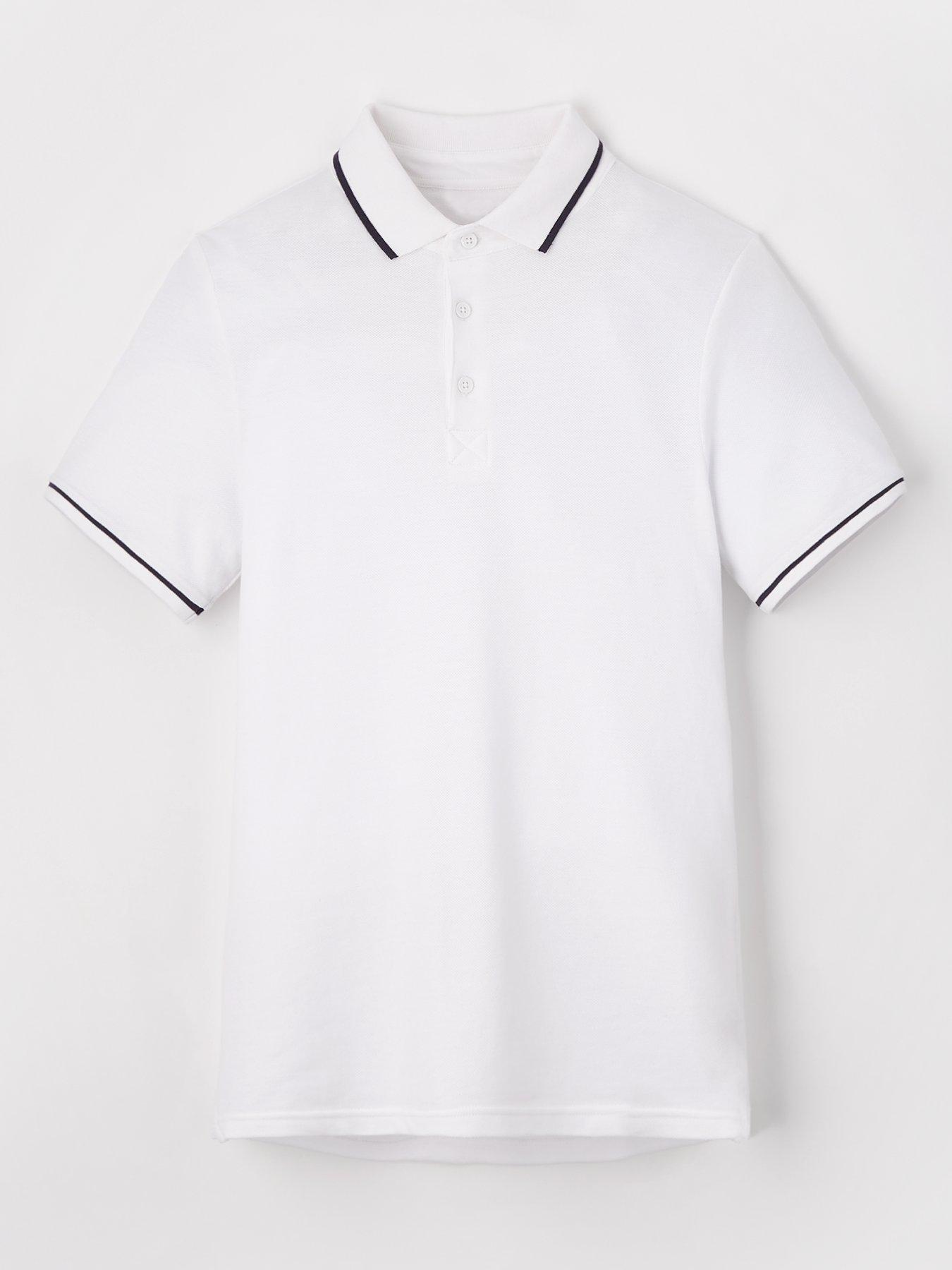 undefined Boys Short Sleeve Polo Shirt - White