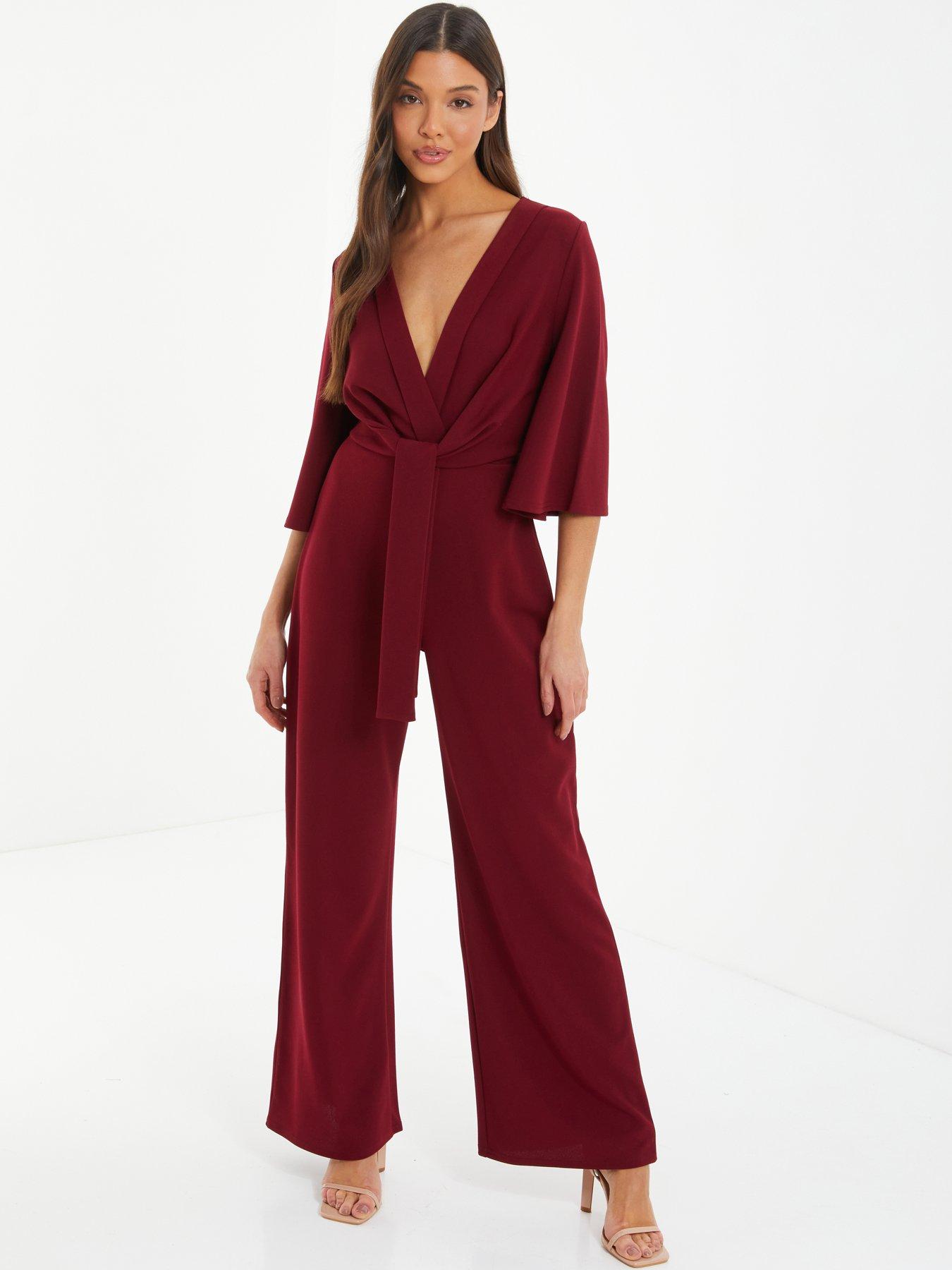 Quiz burgundy shop jumpsuit