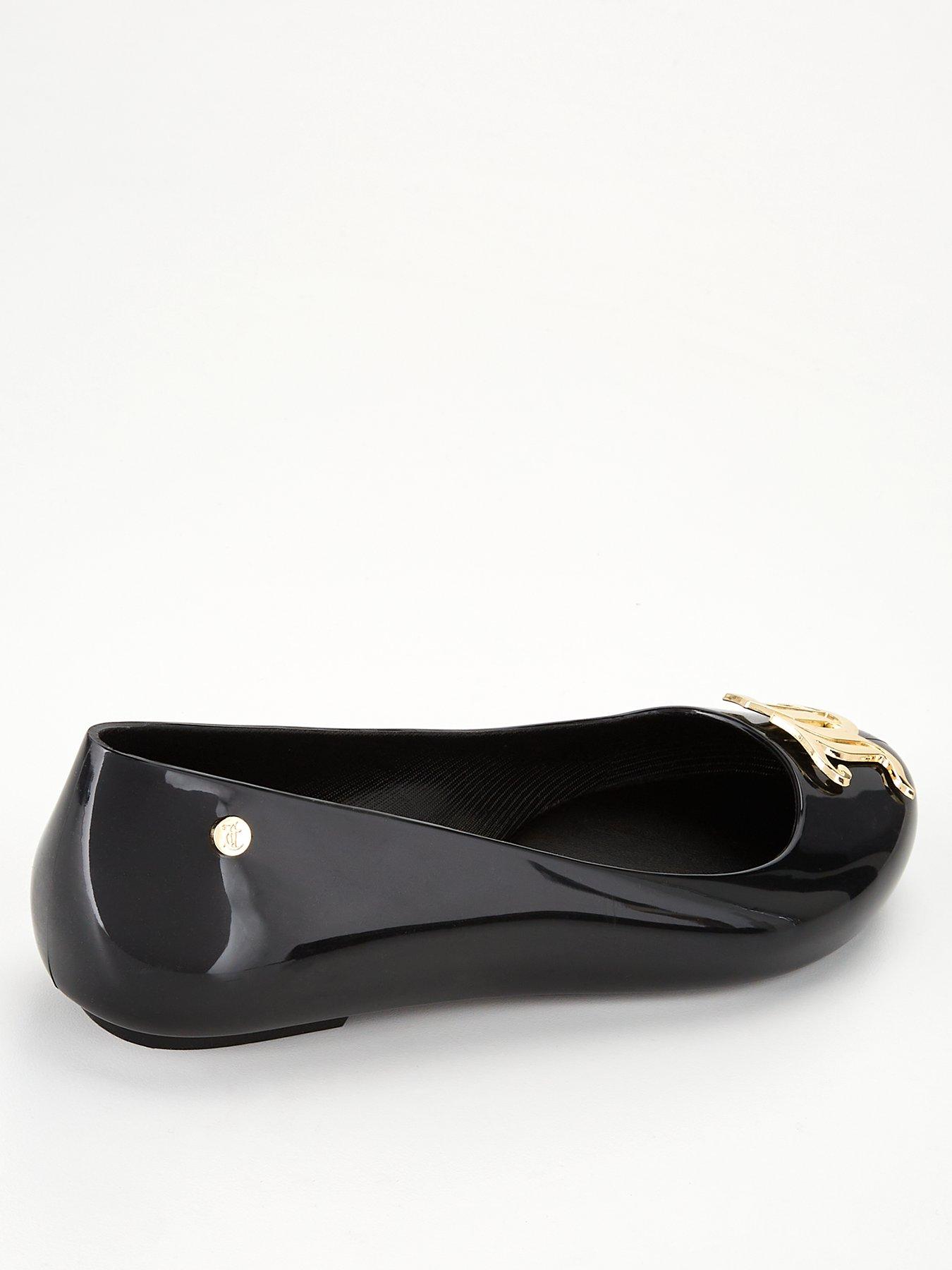 Juicy Couture Silicone Ballerina Pump Black Gold littlewoods