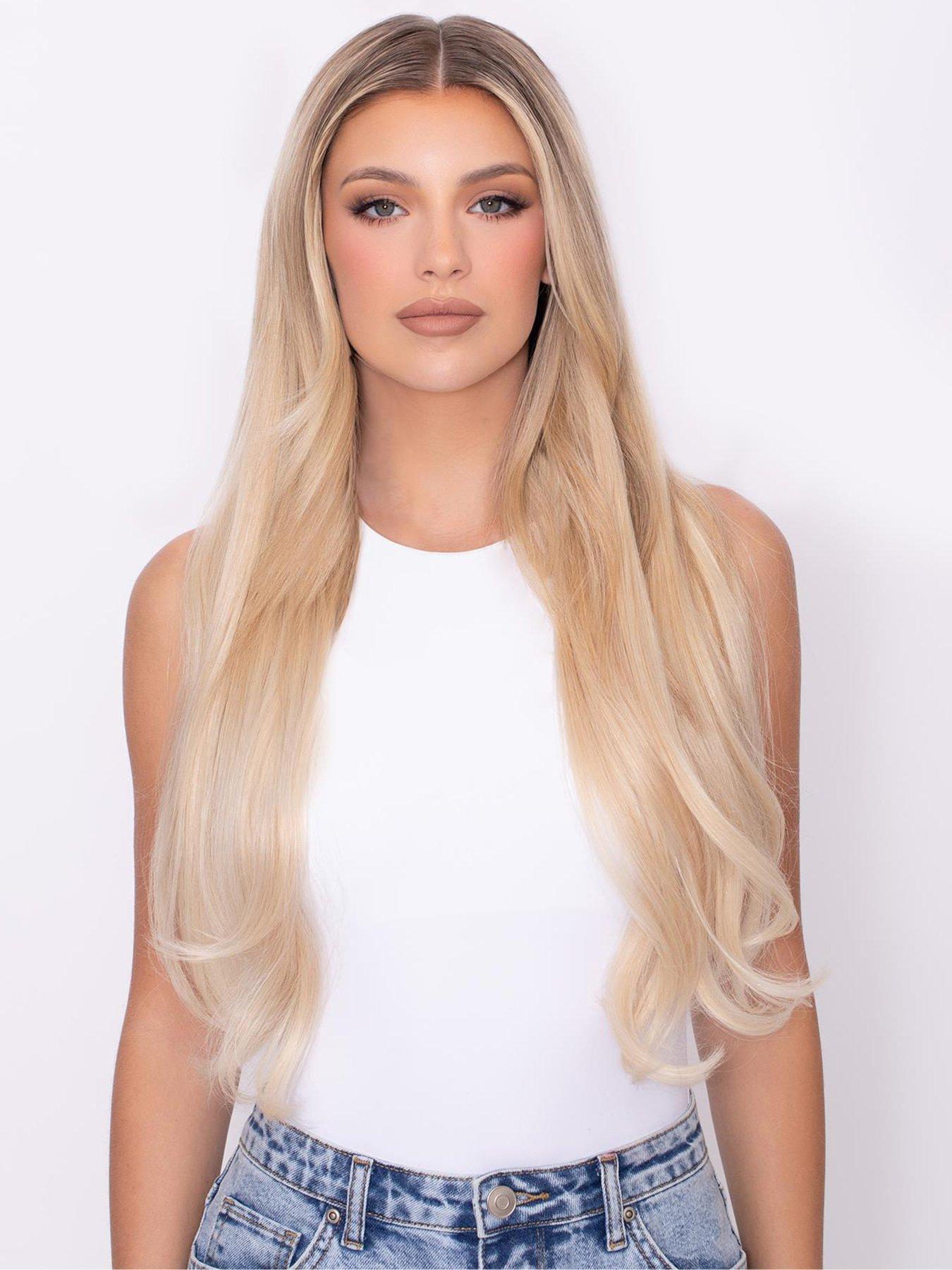 18 Half-Up Hair Set Clip-In Extensions - Scandinavian Blonde