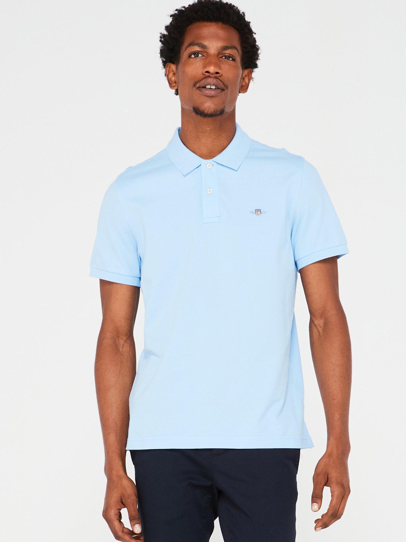 GANT Reg Shield Shortsleeve Pique Polo Shirt - Blue