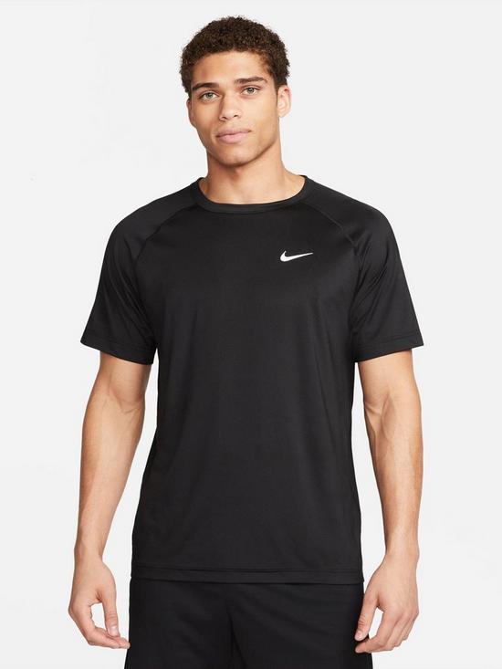 front image of nike-ready-dri-fit-short-sleeve-fitness-top-black