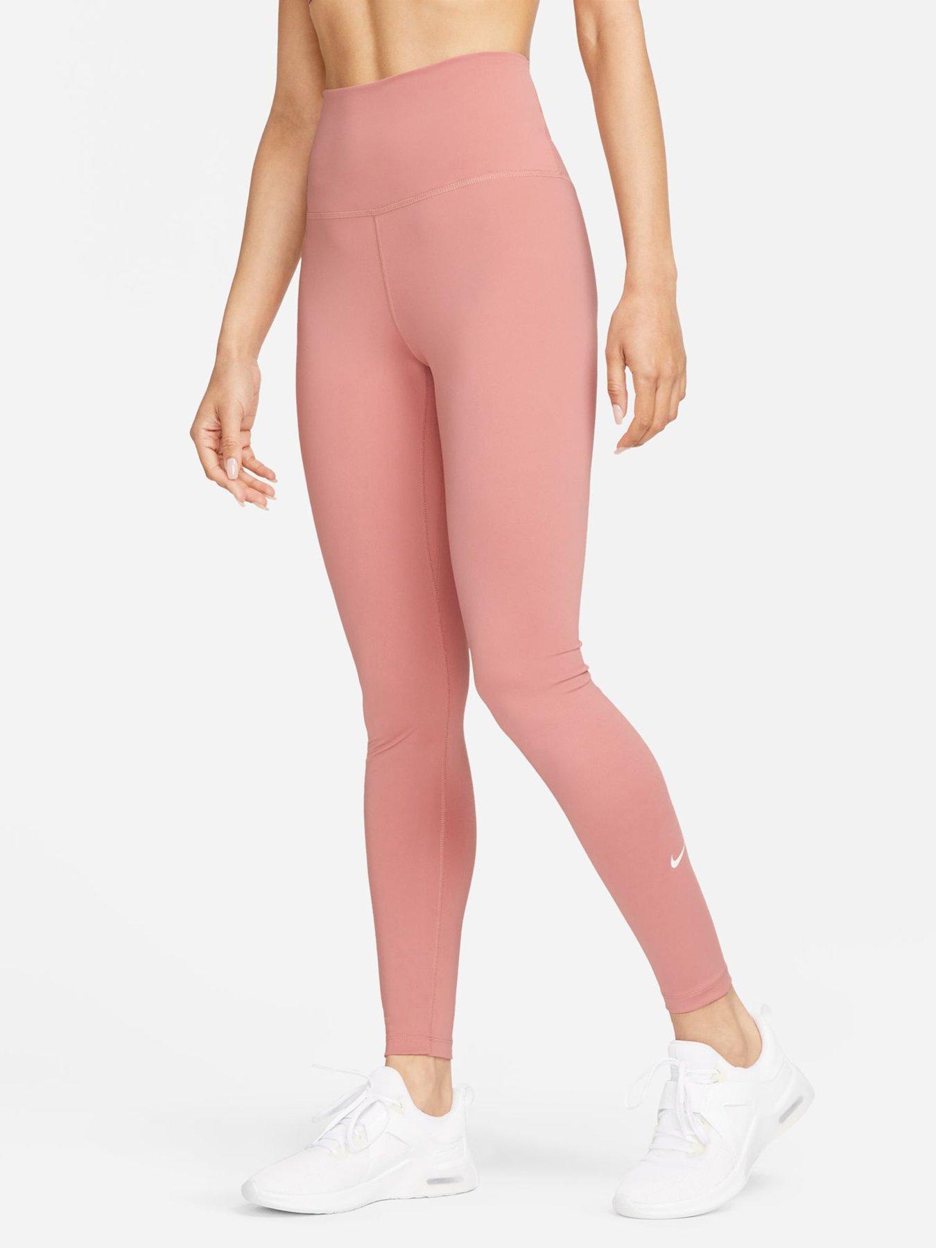 Nike Pink Marble Print High Rise Leg-A-See Leggings, Women's M