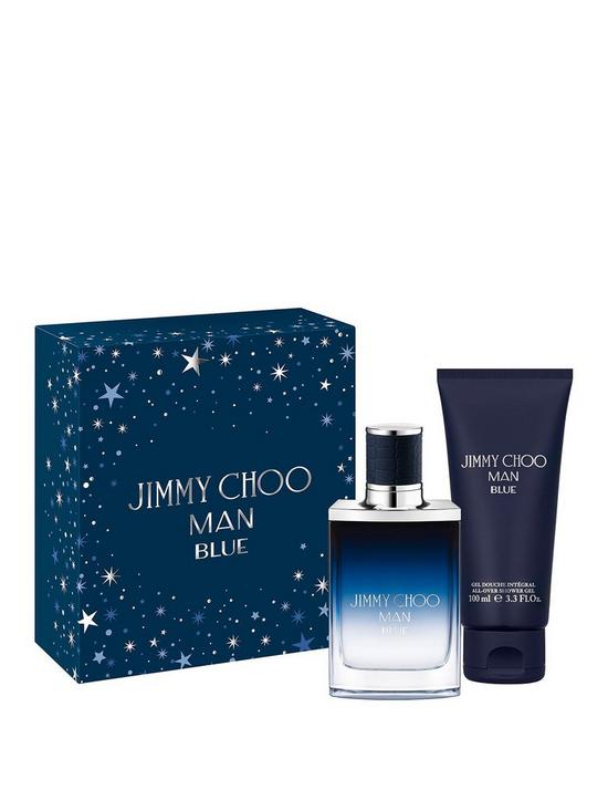 front image of jimmy-choo-man-blue-50ml-eau-de-toilette-amp-100ml-shower-gel-gift-set