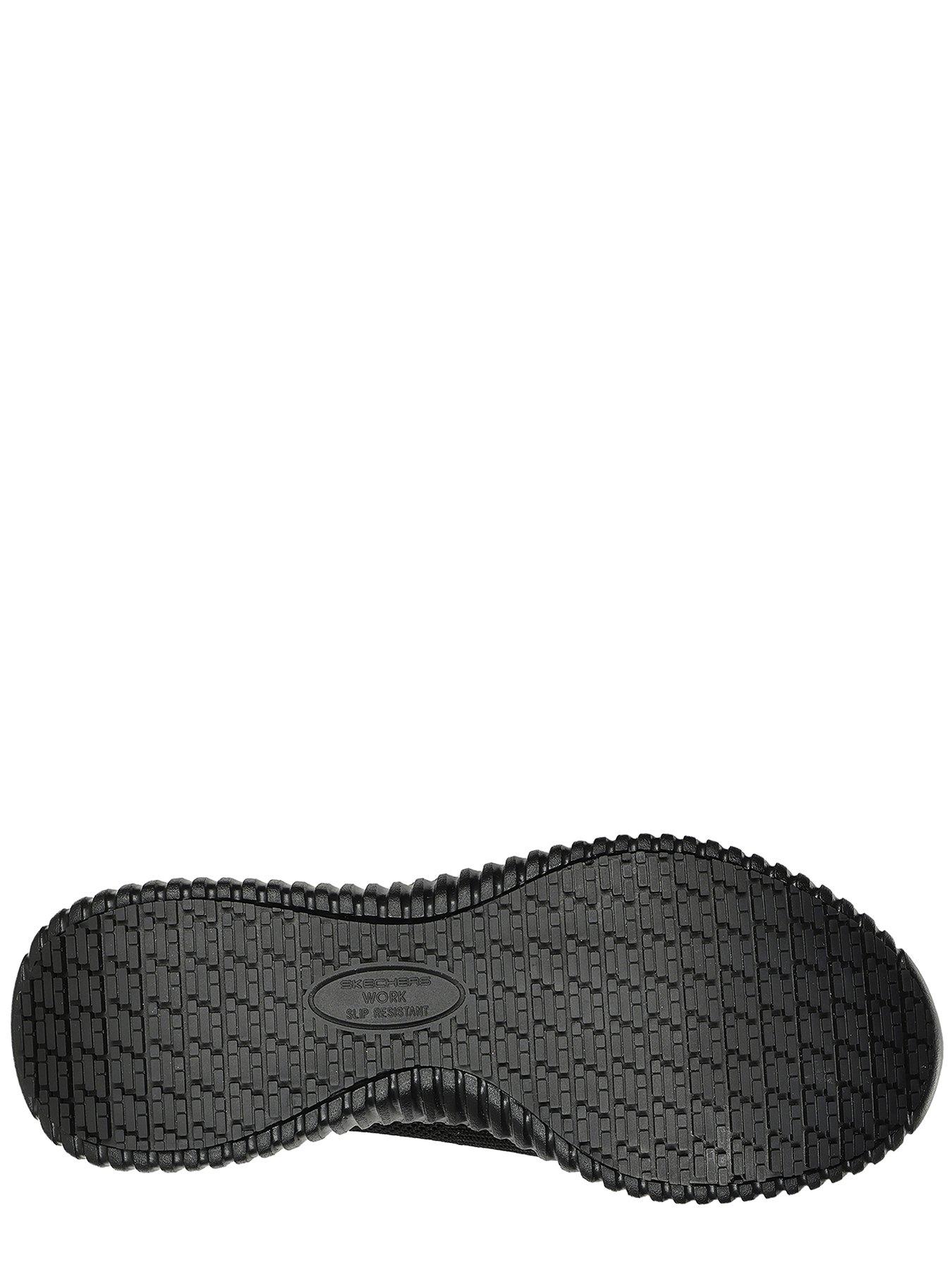  image of skechers-cessnock-slip-on-workwear-slip-resistant-trainer-black