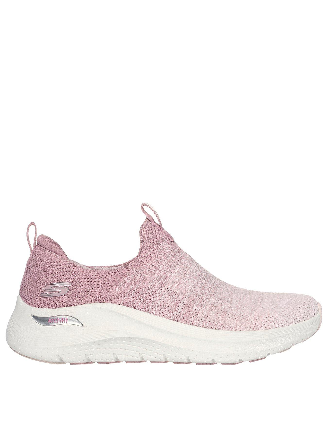 Skechers Arch Fit 2.0 Arch Fit Ombre Stretch Knit Slip on Trainers Mauve littlewoods