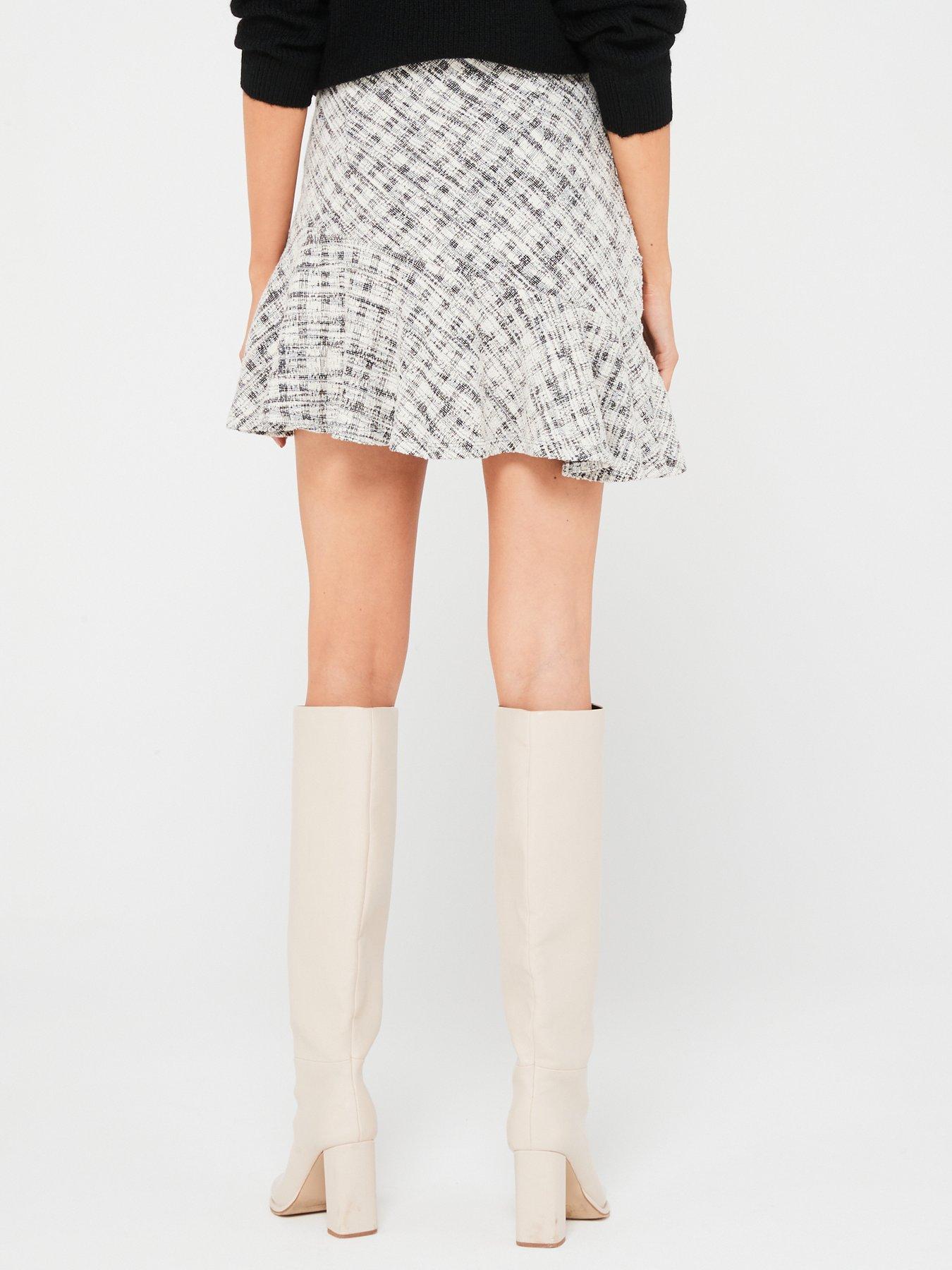 Tweed mini skirt outlet mango