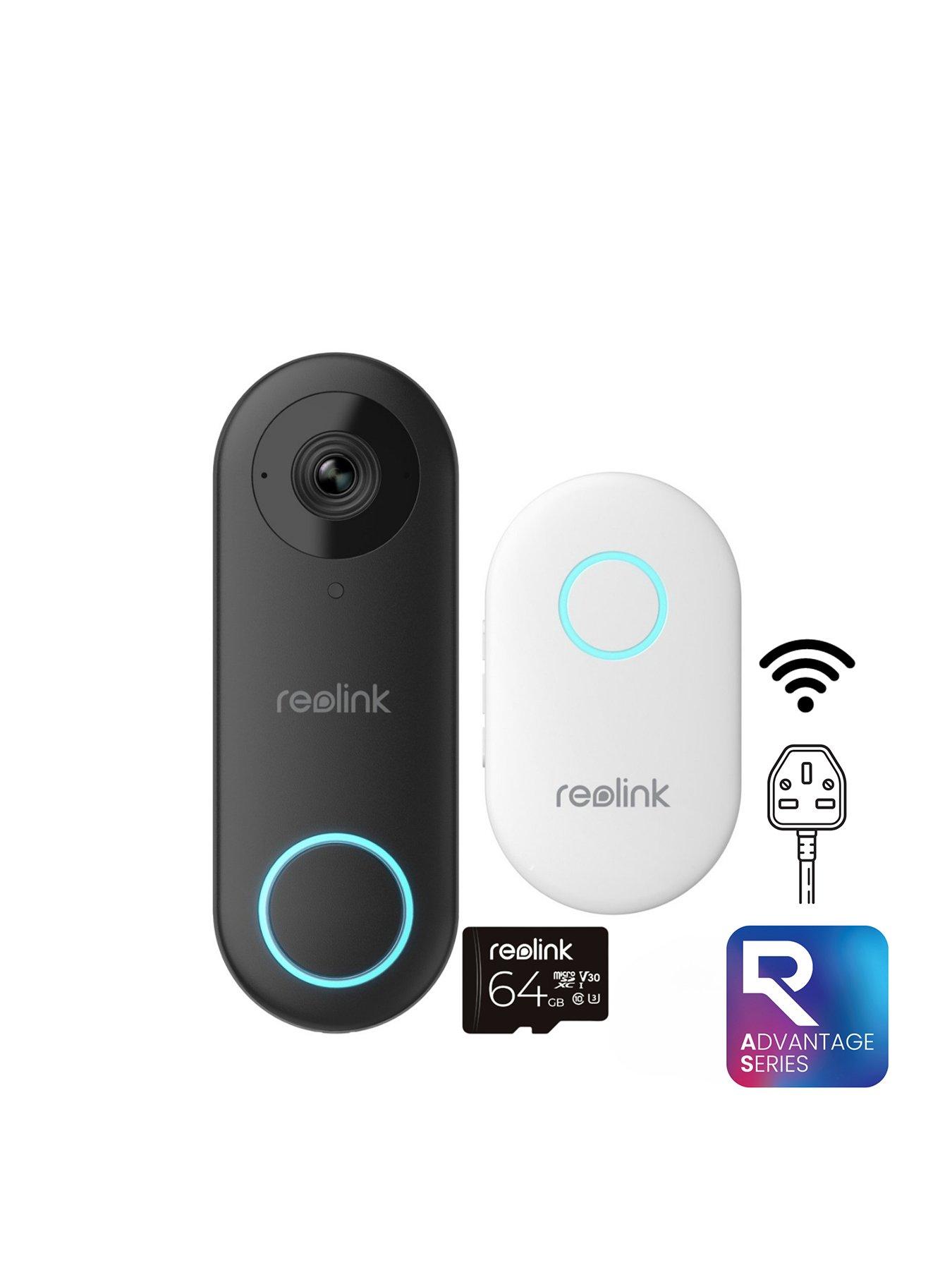Image 1 of 7 of Reolink 5MP Video Doorbell Camera, 2.4/5 GHz Wi-Fi, Person/Vehicle Detection, 2-Way Audio, 180&deg; Wide View D340W+64GB SD Card