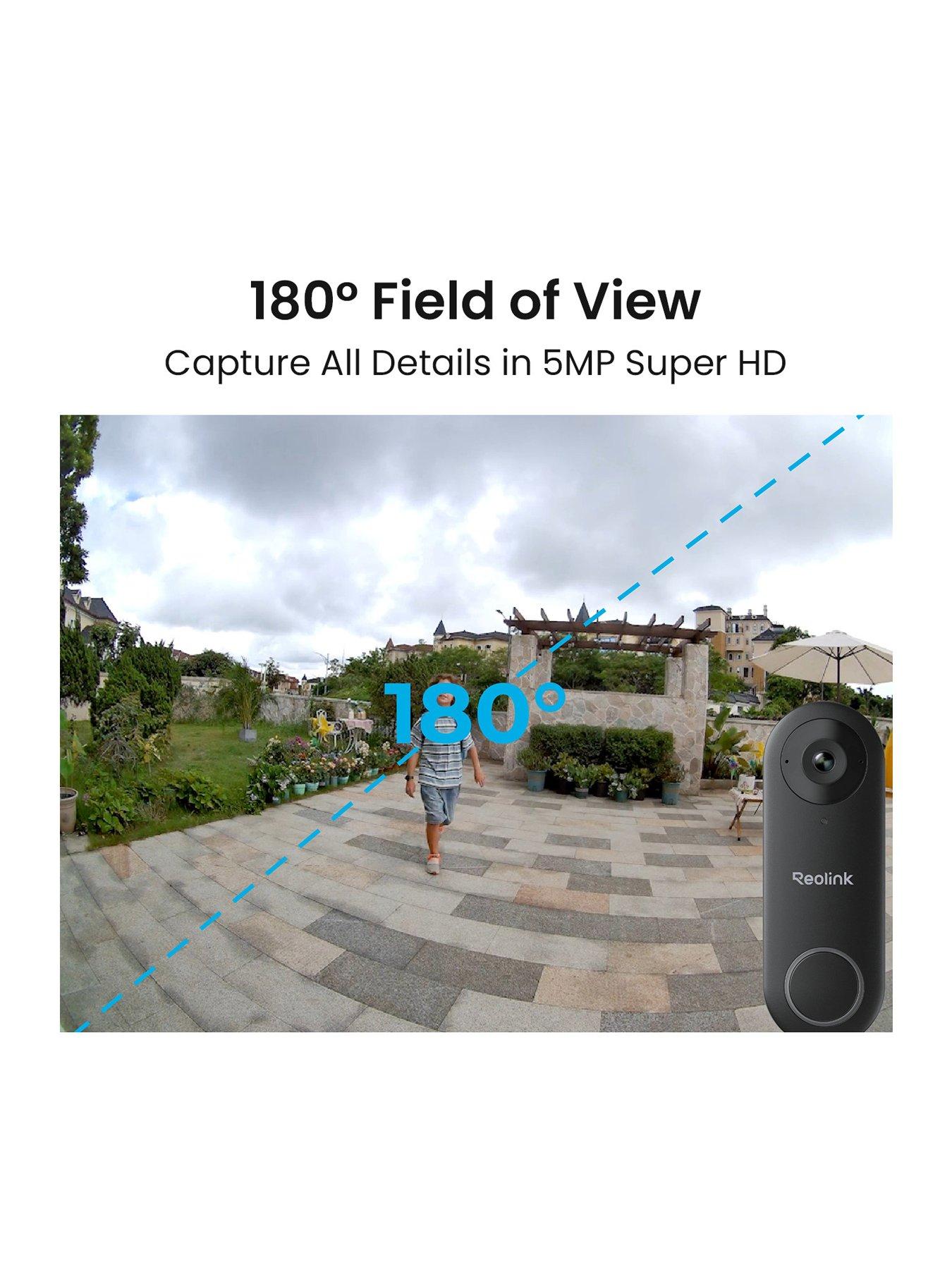 Image 3 of 7 of Reolink 5MP Video Doorbell Camera, 2.4/5 GHz Wi-Fi, Person/Vehicle Detection, 2-Way Audio, 180&deg; Wide View D340W+64GB SD Card