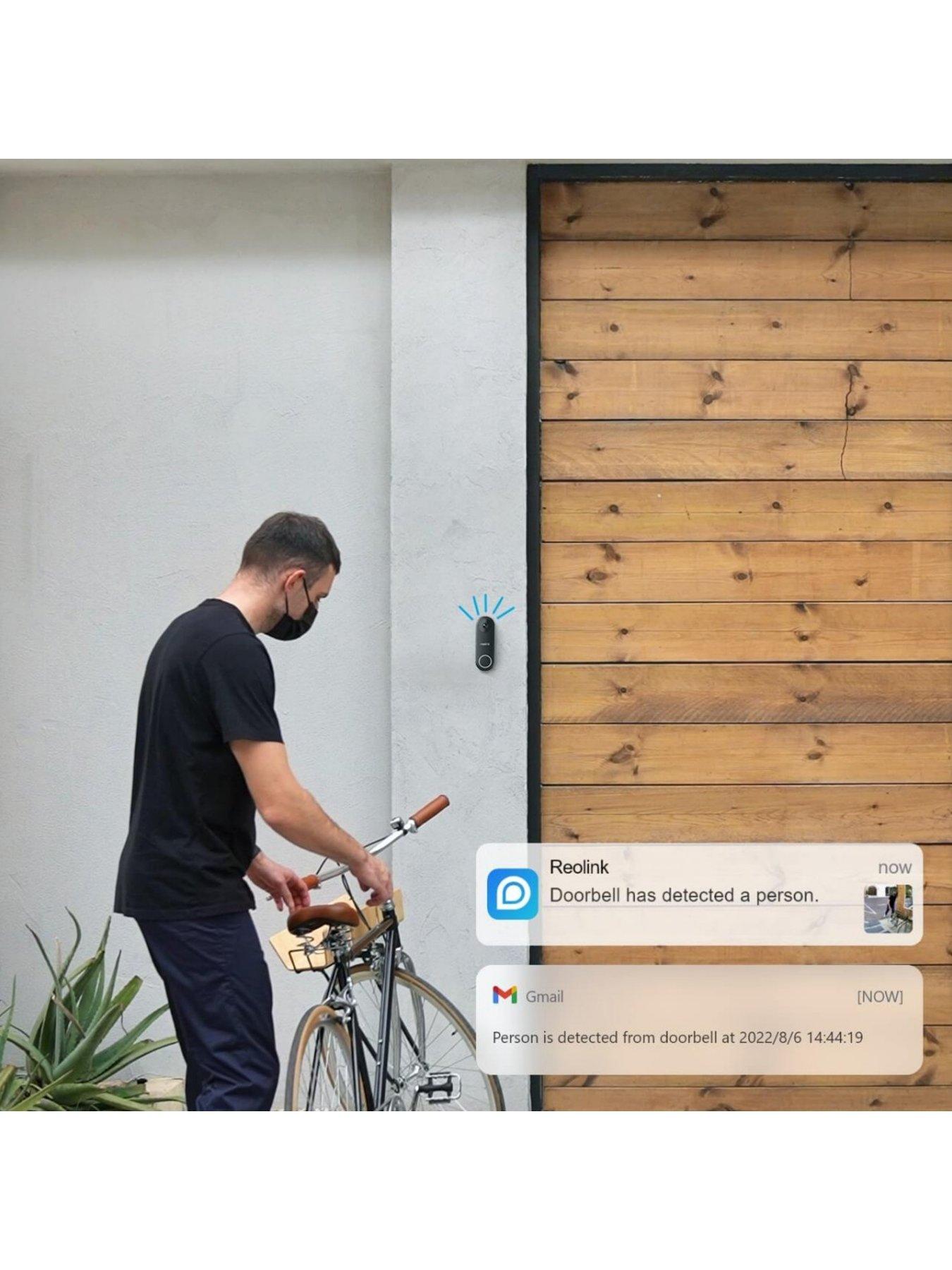 Image 4 of 7 of Reolink 5MP Video Doorbell Camera, 2.4/5 GHz Wi-Fi, Person/Vehicle Detection, 2-Way Audio, 180&deg; Wide View D340W+64GB SD Card