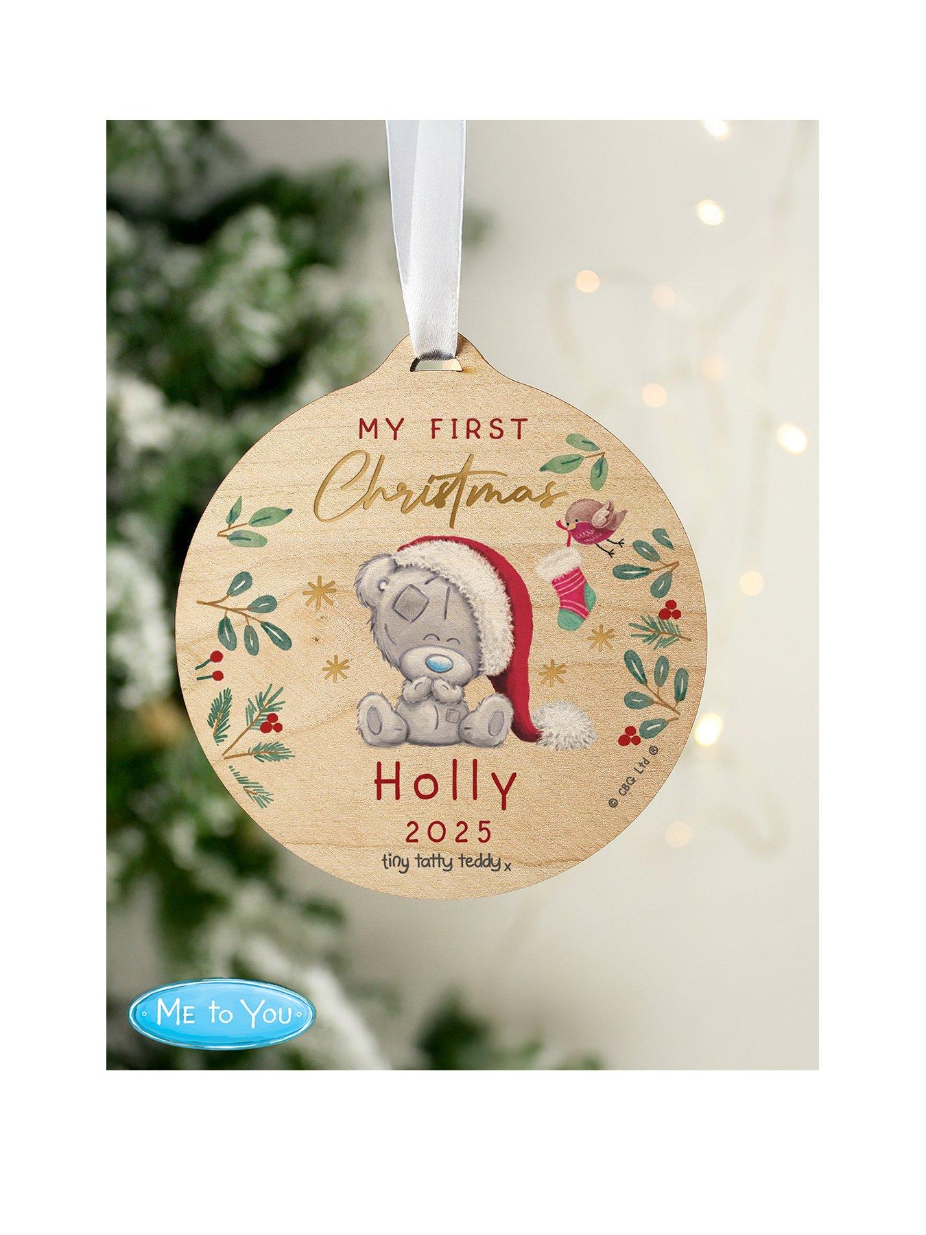 undefined Personalised Tiny Tatty Teddy 1st Christmas Bauble