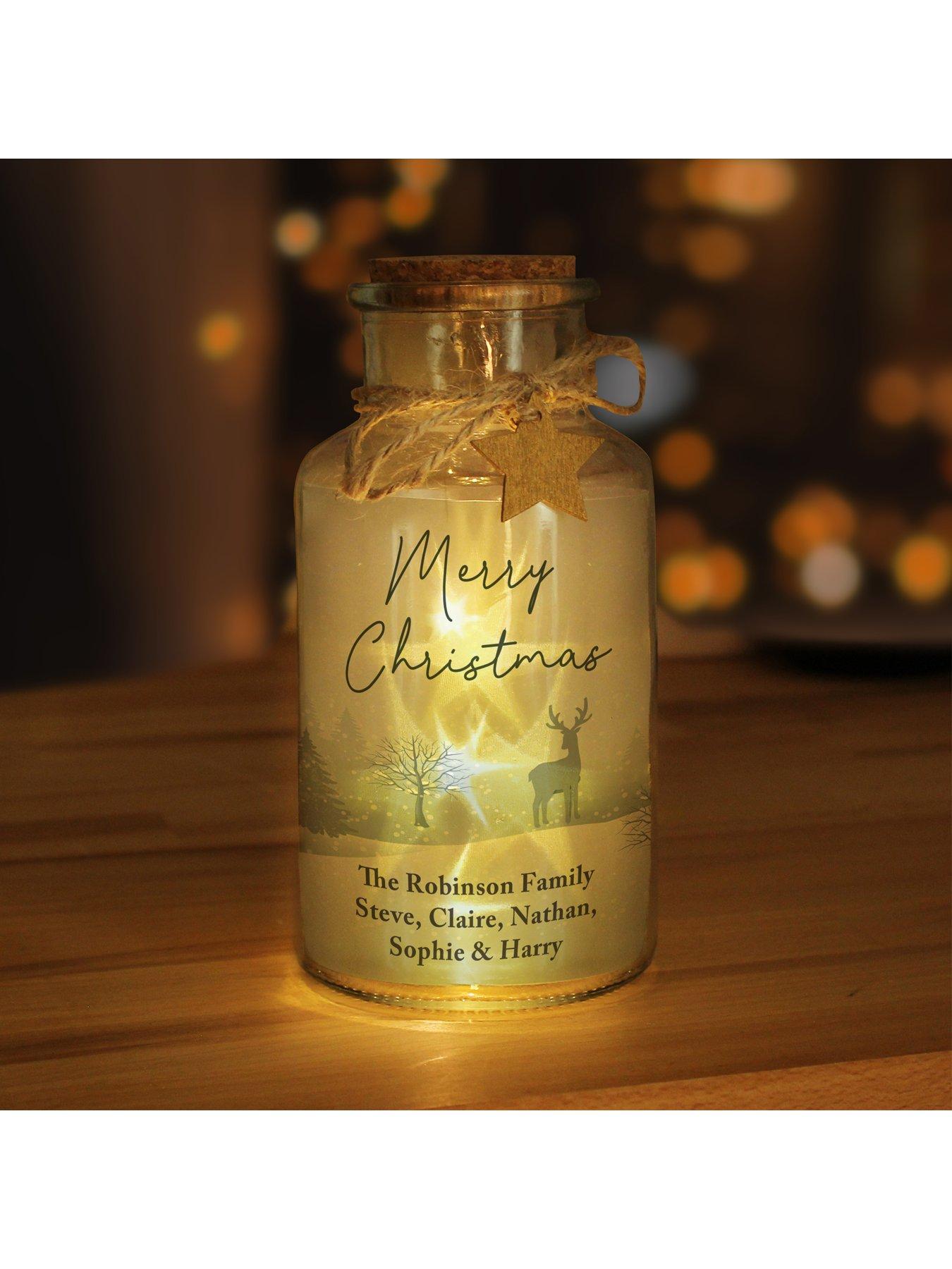 Image 2 of 2 of The Personalised Memento Company Personalised Christmas Scene LED Jar