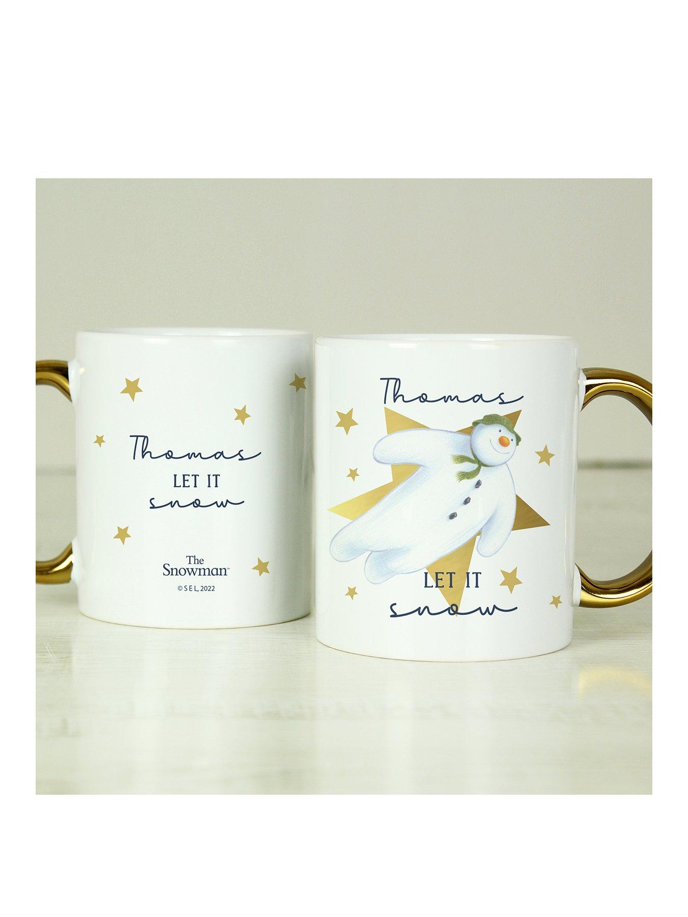 undefined Personalised The Snowman Let it Snow Gold Handed Mug