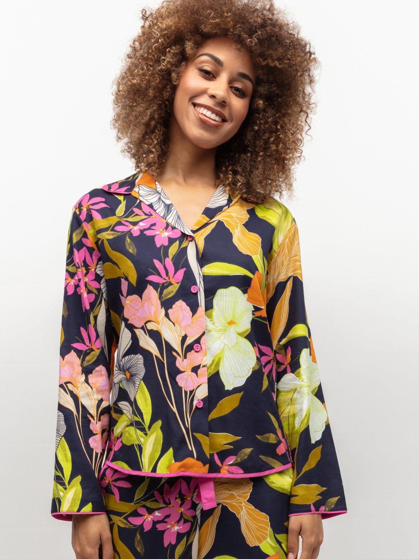undefined Navy Floral Print Pyjama Top