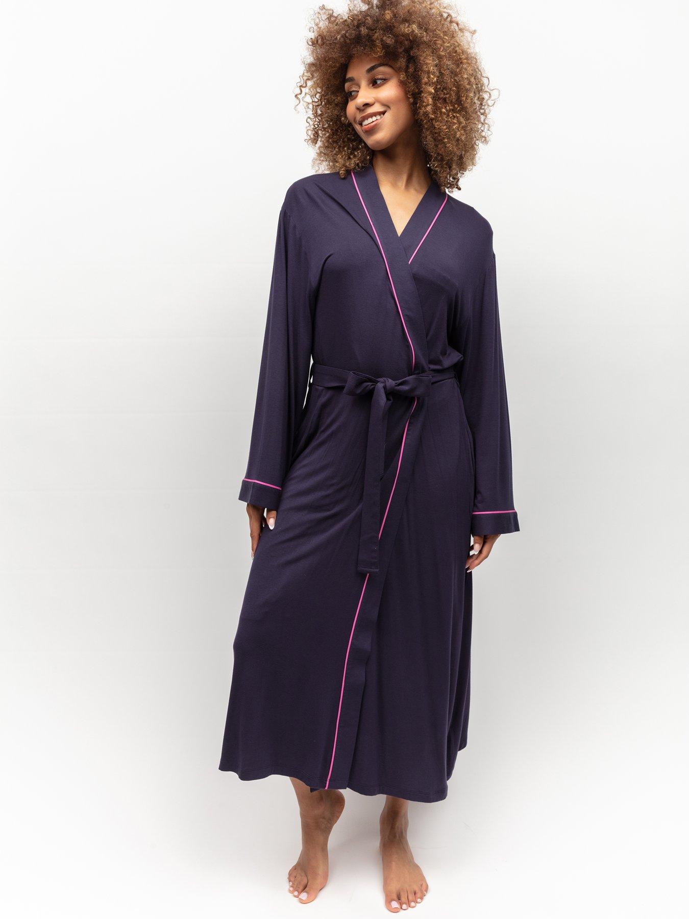 Cyberjammies Navy Jersey Long Dressing Gown