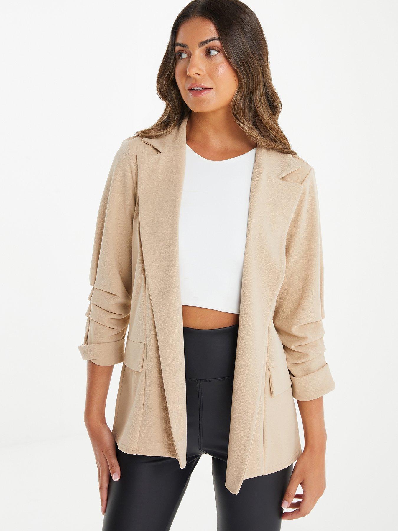 Petite ruched outlet sleeve blazer