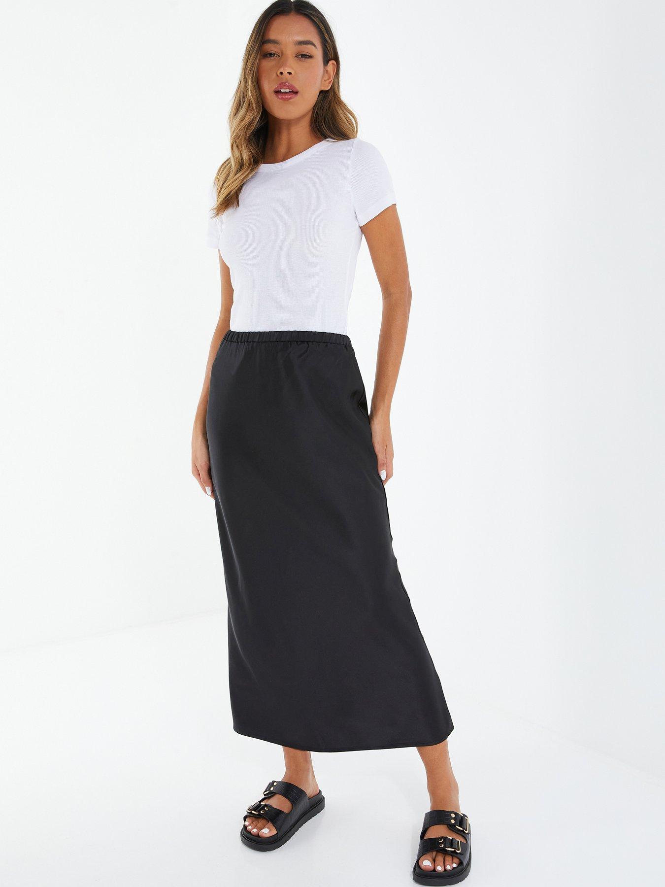 Satin maxi skirt quiz top