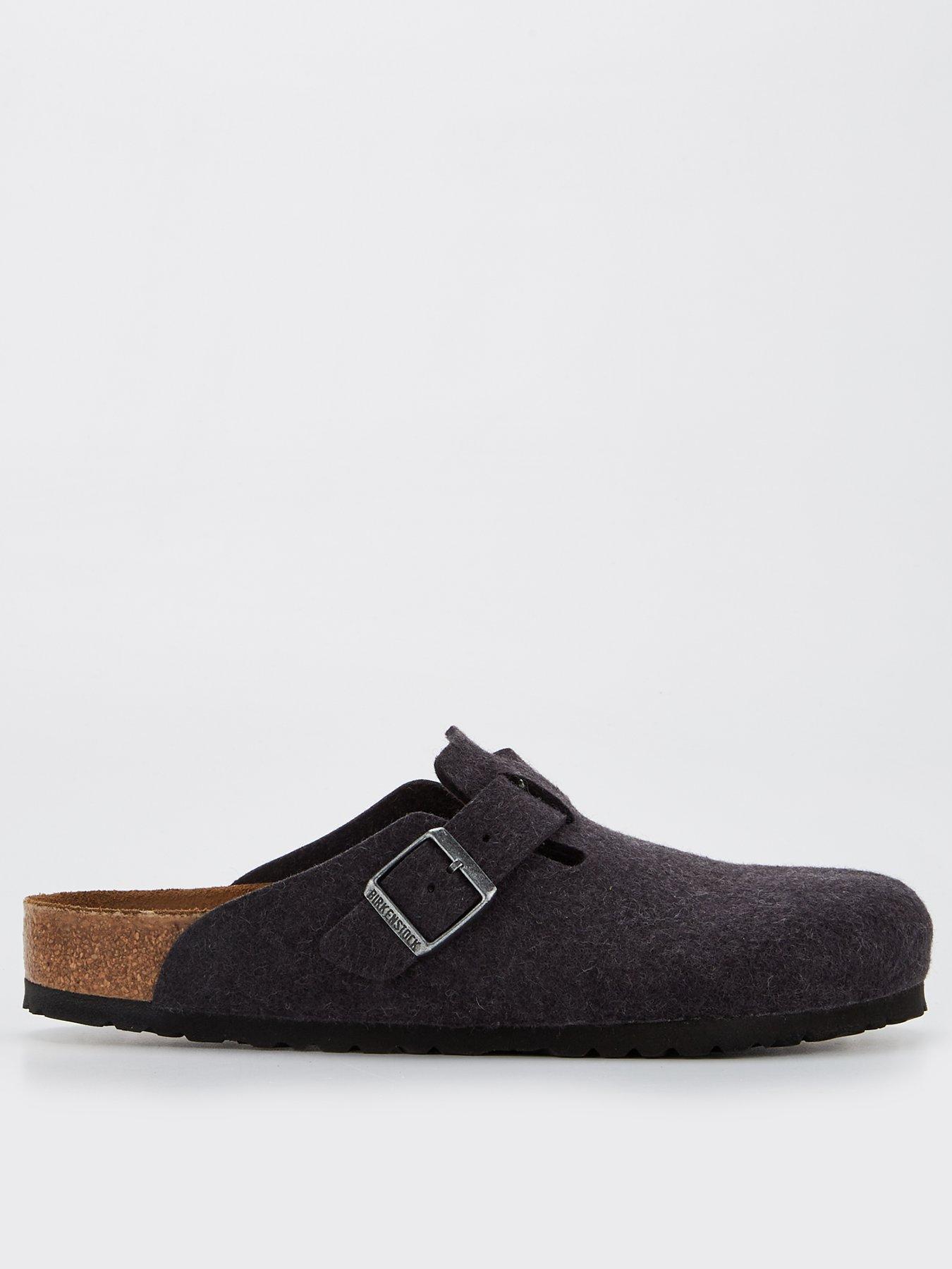 Birkenstock Men s Boston Wool Felt Sandal Dark Grey littlewoods