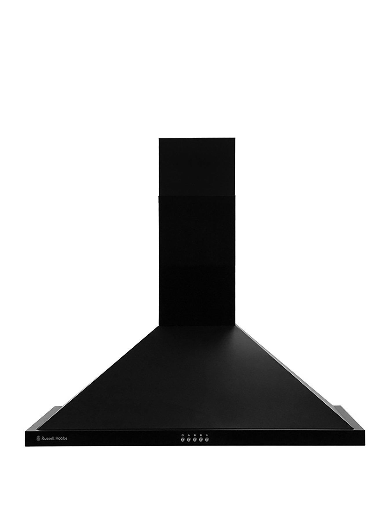 Image 1 of 6 of Russell Hobbs RHSCH901B-M 90CM WIDE BLACK STEEL CHIMNEY COOKER HOOD Black