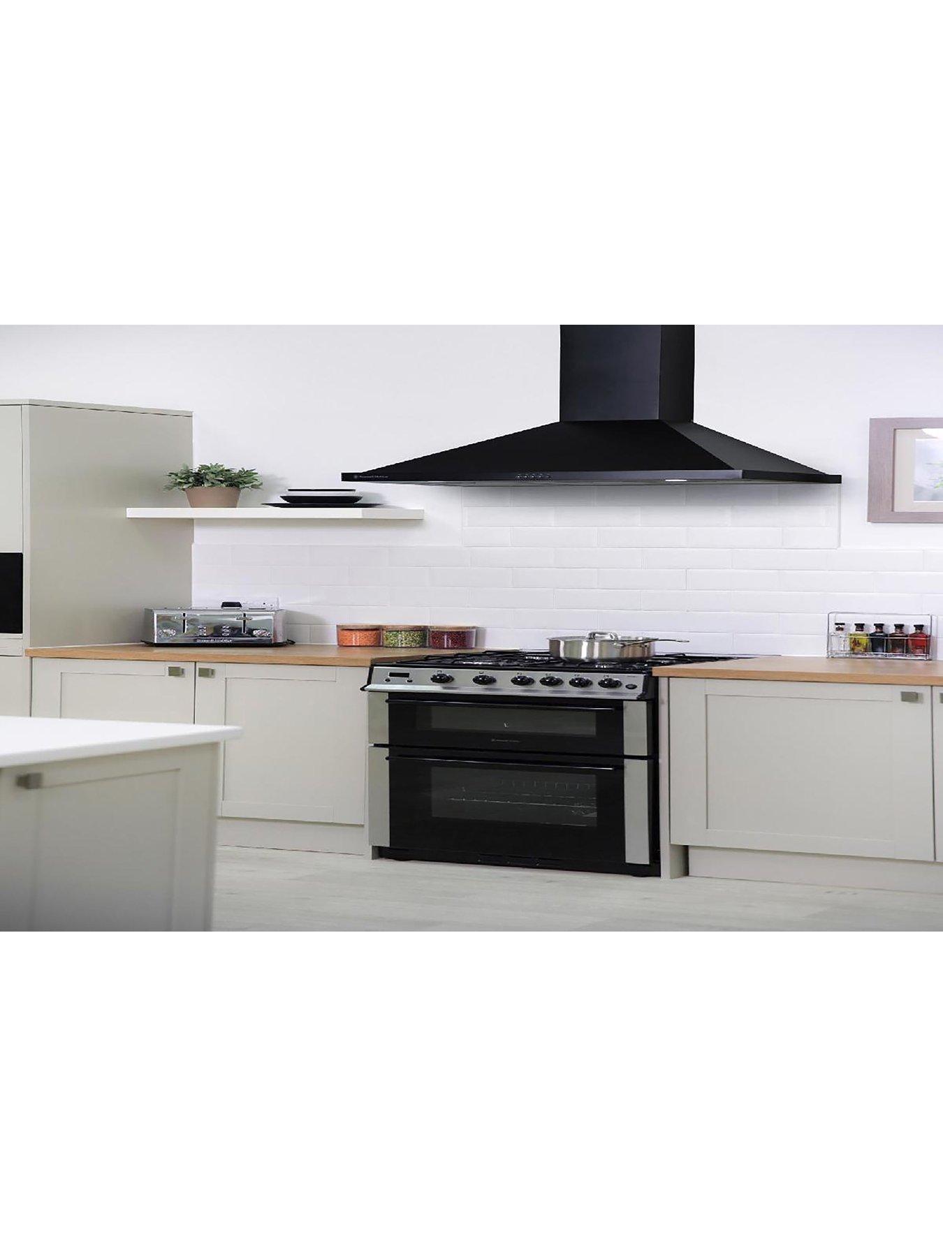 Image 4 of 6 of Russell Hobbs RHSCH901B-M 90CM WIDE BLACK STEEL CHIMNEY COOKER HOOD Black
