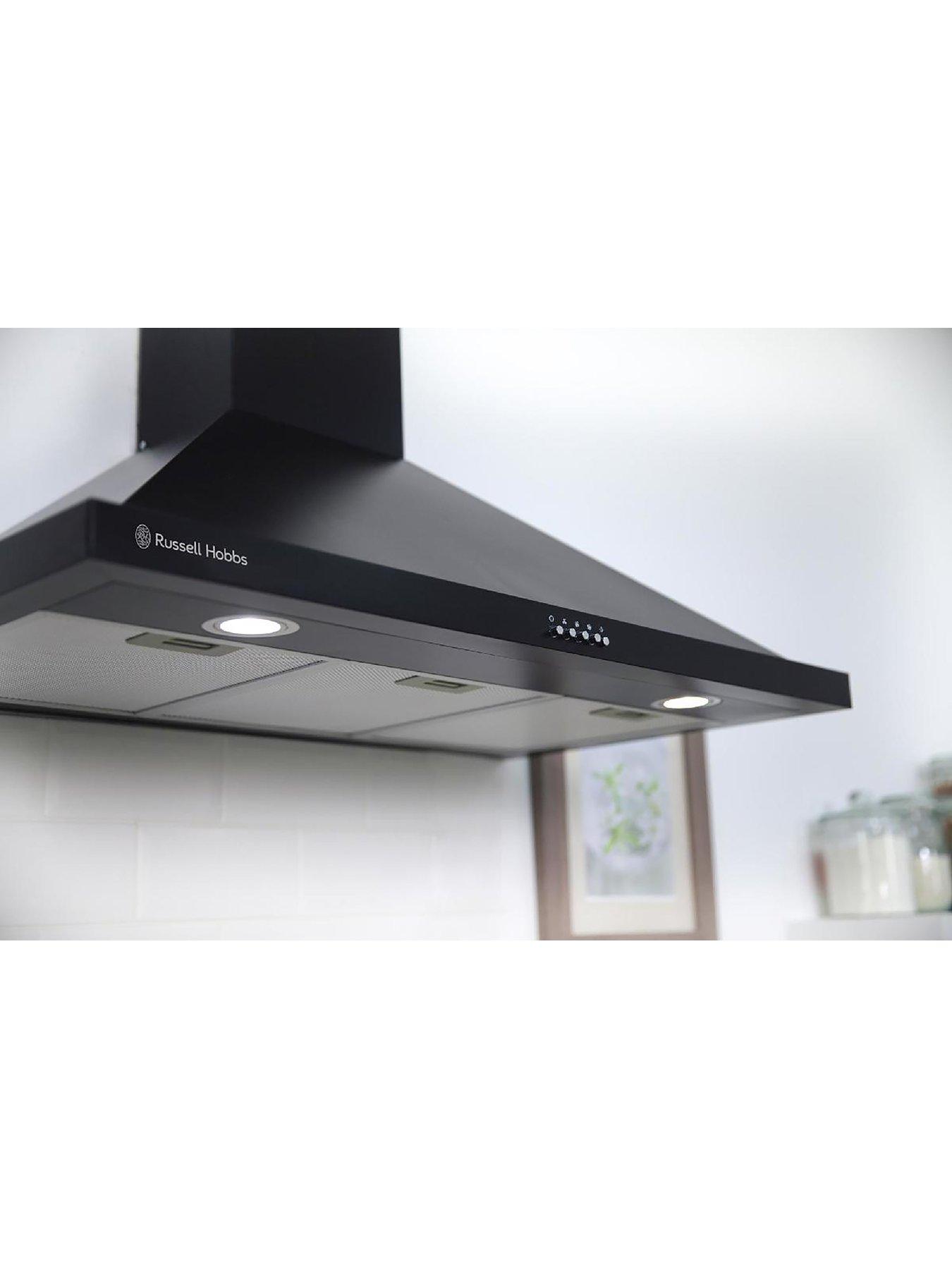 Image 5 of 6 of Russell Hobbs RHSCH901B-M 90CM WIDE BLACK STEEL CHIMNEY COOKER HOOD Black