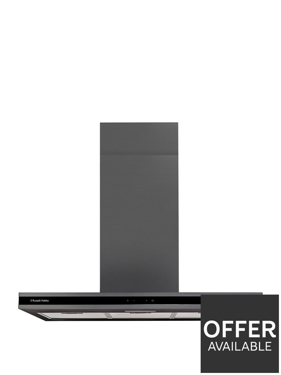 front image of russell-hobbs-midnight-rhich904db-90cm-island-cooker-hood-black