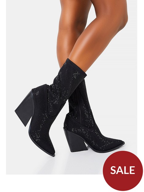 public-desire-wild-one-black-diamante-ankle-boots