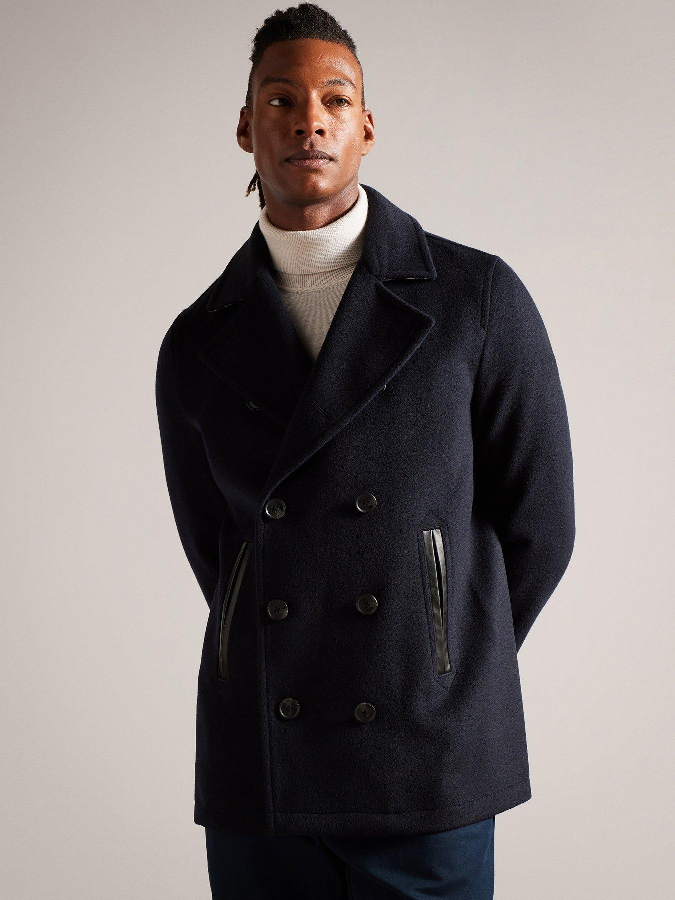 Ted Baker London Black Wool selling Pea Coat