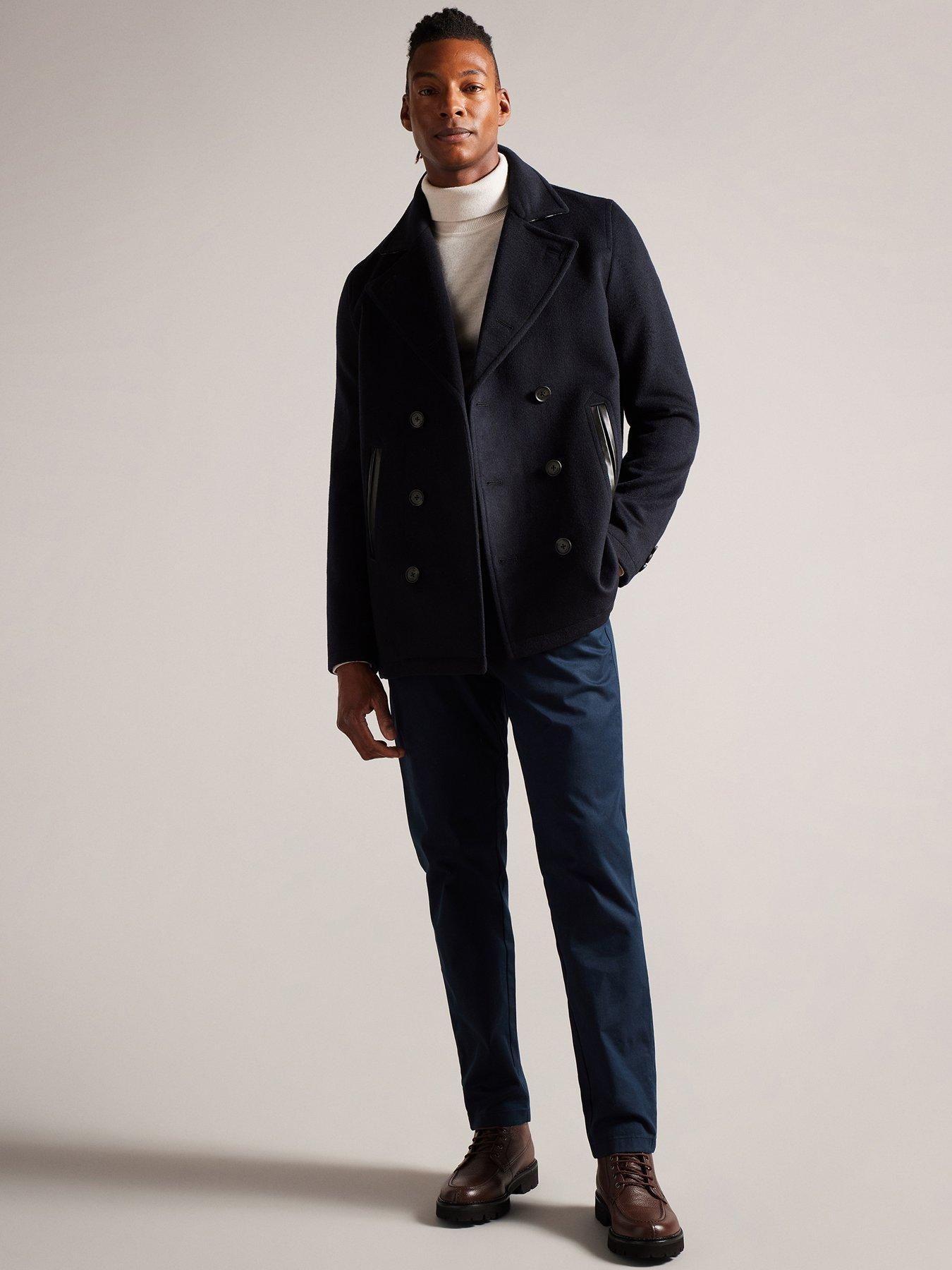 Mens wool pea coat clearance best sale