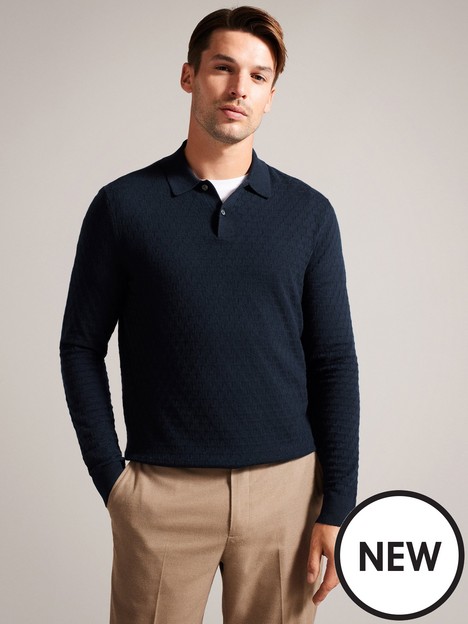 ted-baker-morar-long-sleeve-t-stitch-knitted-polo-shirt-navy
