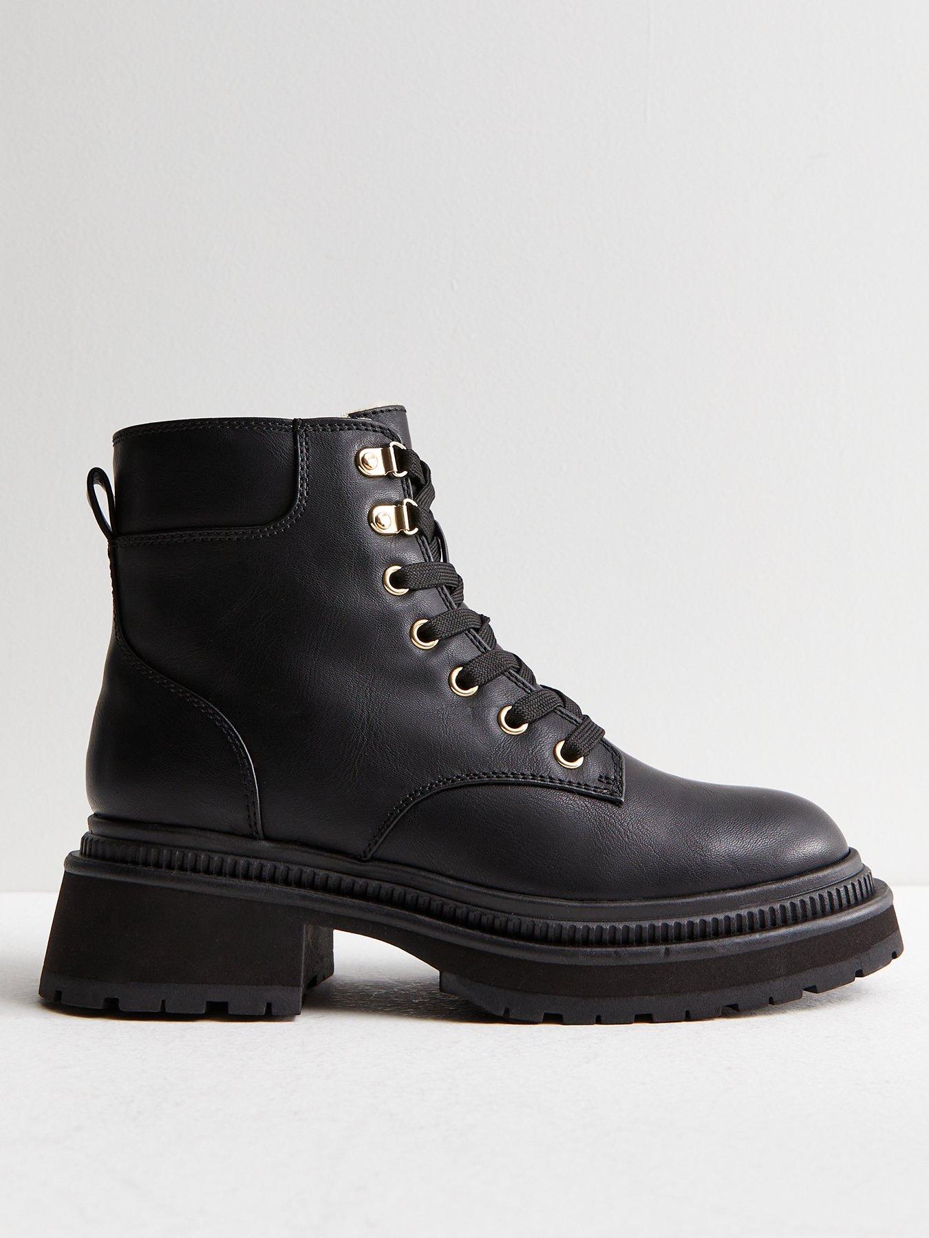 New look black lace boots sale