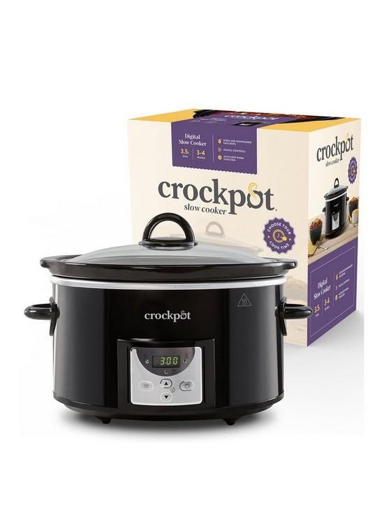 front image of crock-pot-crockpot-35l-black-digital-slow-cooker