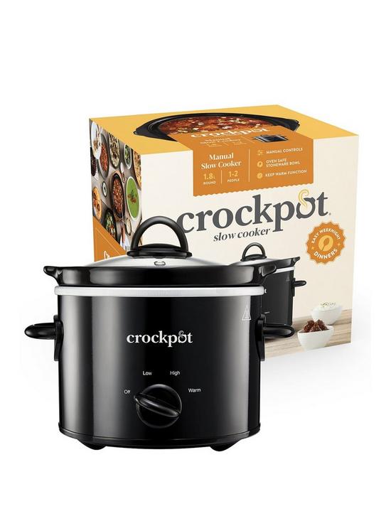 front image of crock-pot-crockpot-18l-black-manual-slow-cooker