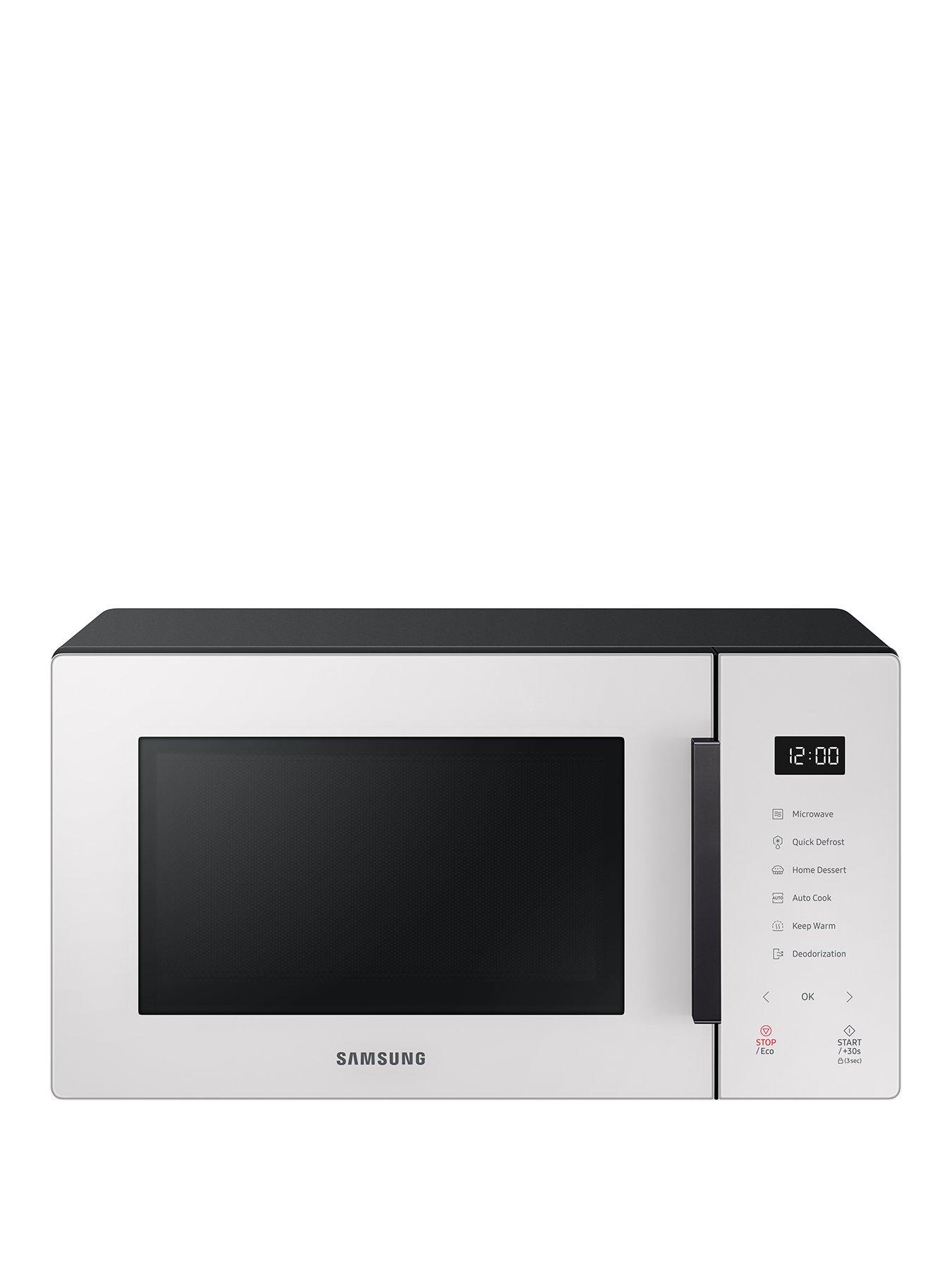 Image 1 of 8 of Samsung Bespoke MS23T5018AE/EU 23L Solo Microwave with Triple Distribution System -&nbsp;White