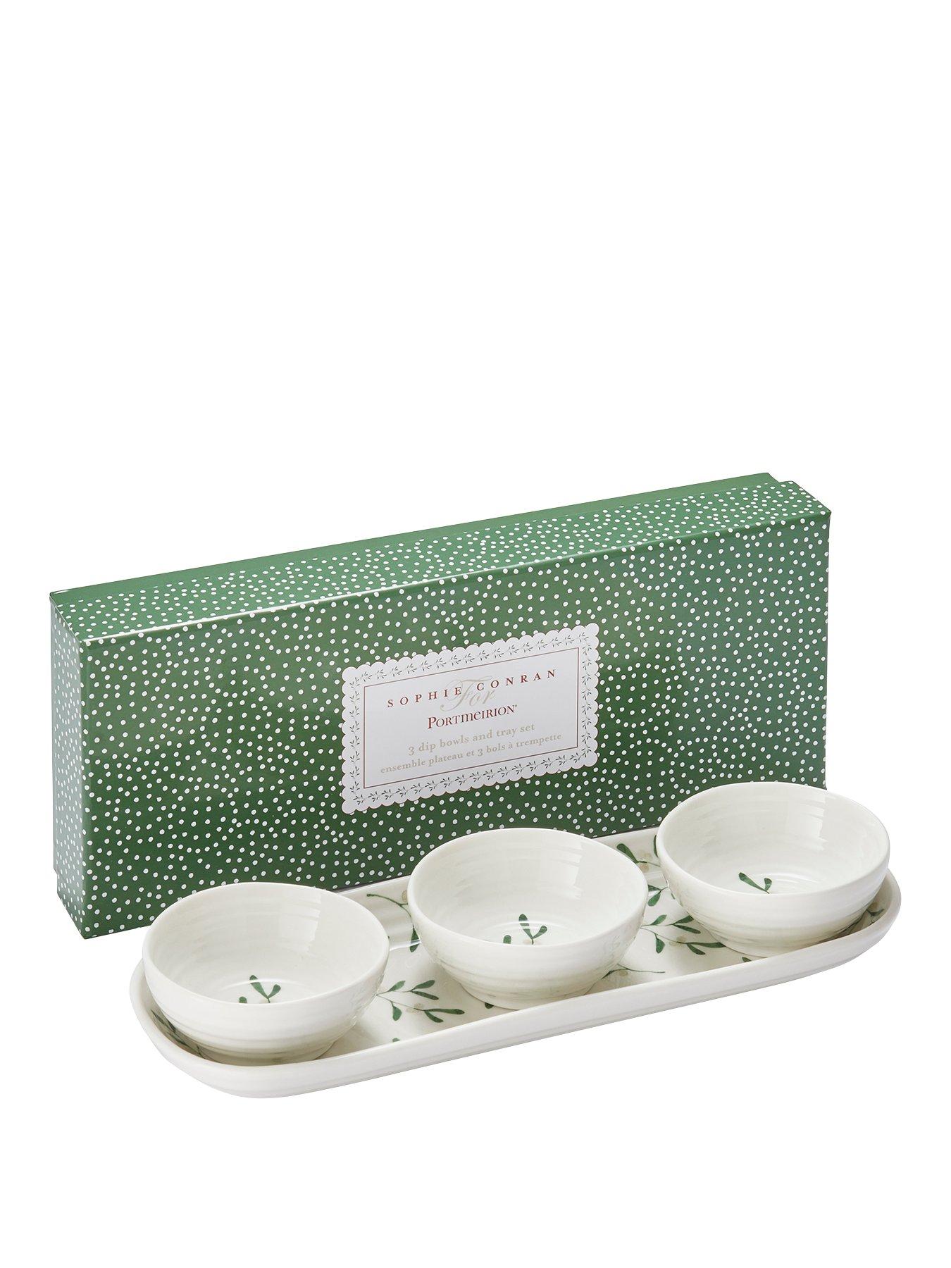 undefined Sophie Conran Mistletoe Christmas 3 Serving Bowls and Tray Set