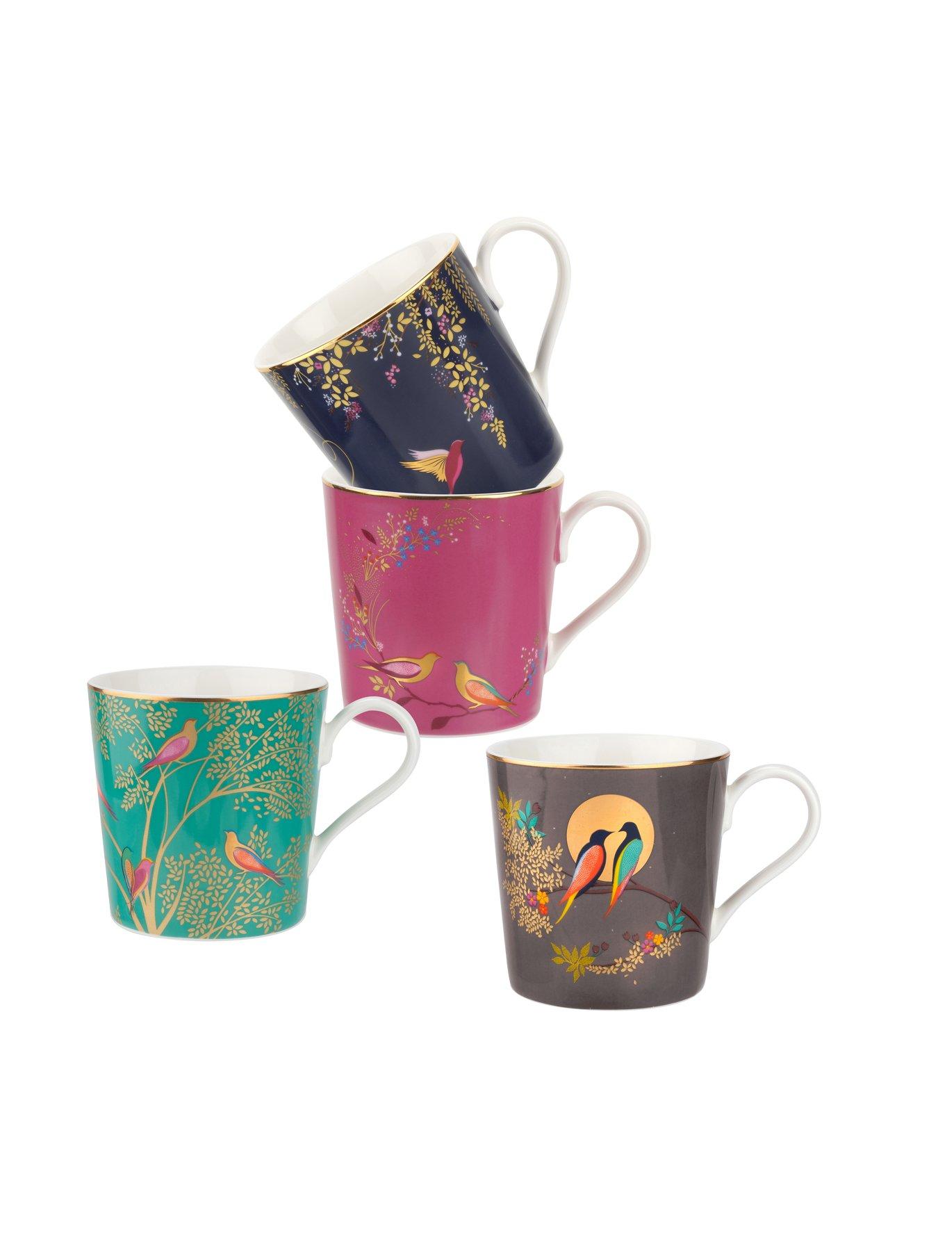 Image 2 of 5 of Sara Miller Chelsea Set of 4 Assorted Mugs with 22ct Gold Detail