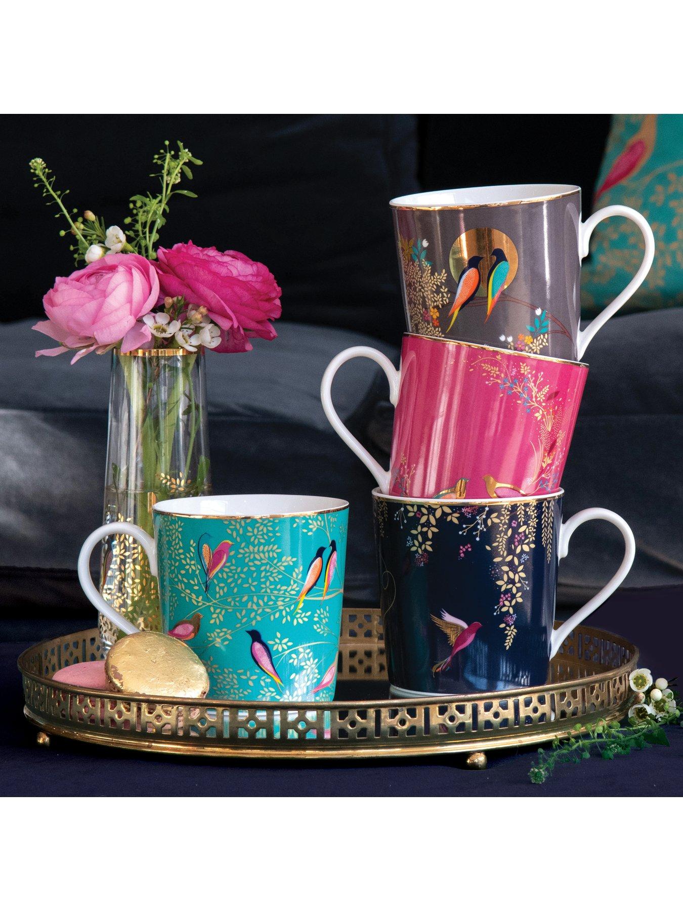 Image 3 of 5 of Sara Miller Chelsea Set of 4 Assorted Mugs with 22ct Gold Detail