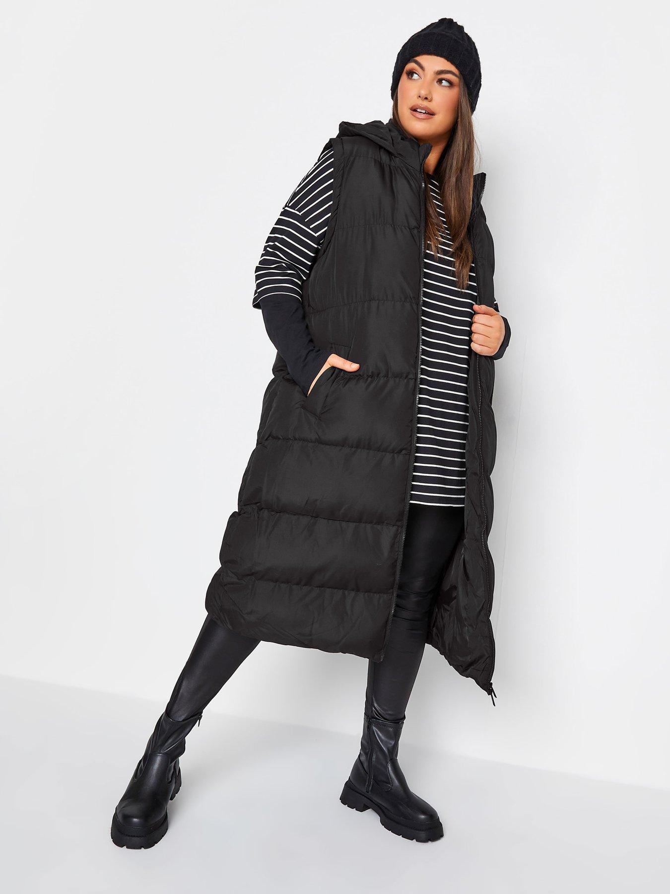 Image 3 of 4 of Yours 2 In 1 Padded Longline Gilet - Black