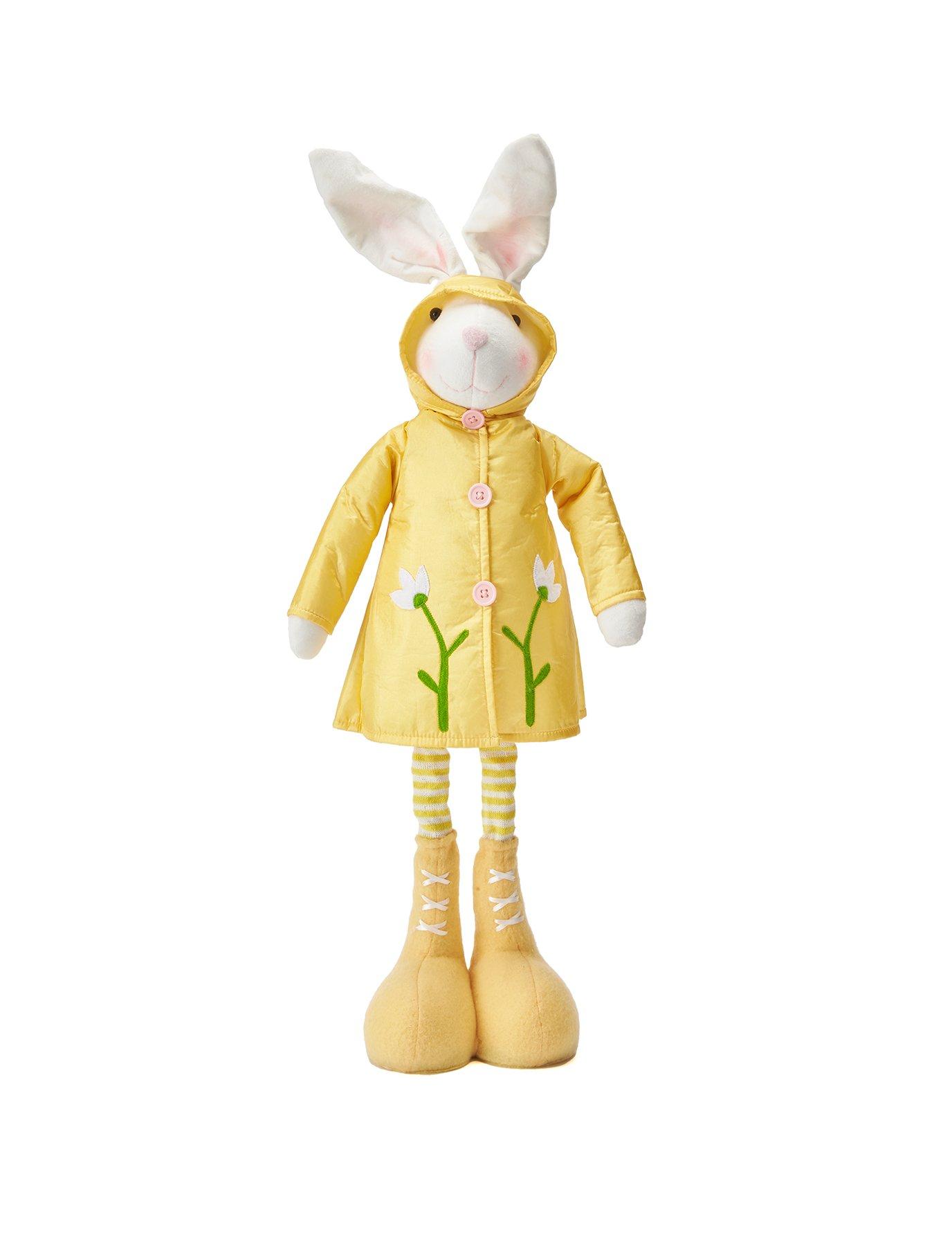 Image 2 of 6 of Very Home 70cm Standing Bunny in Rain Coat Spring/ Easter Decoration