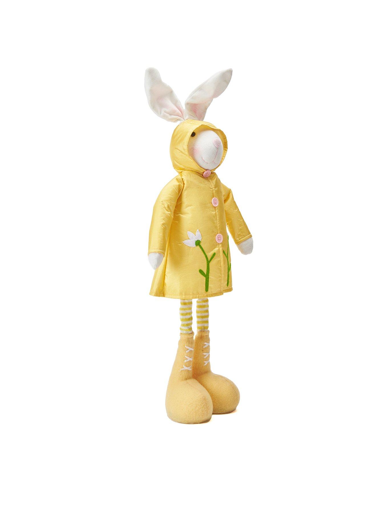 Image 3 of 6 of Very Home 70cm Standing Bunny in Rain Coat Spring/ Easter Decoration