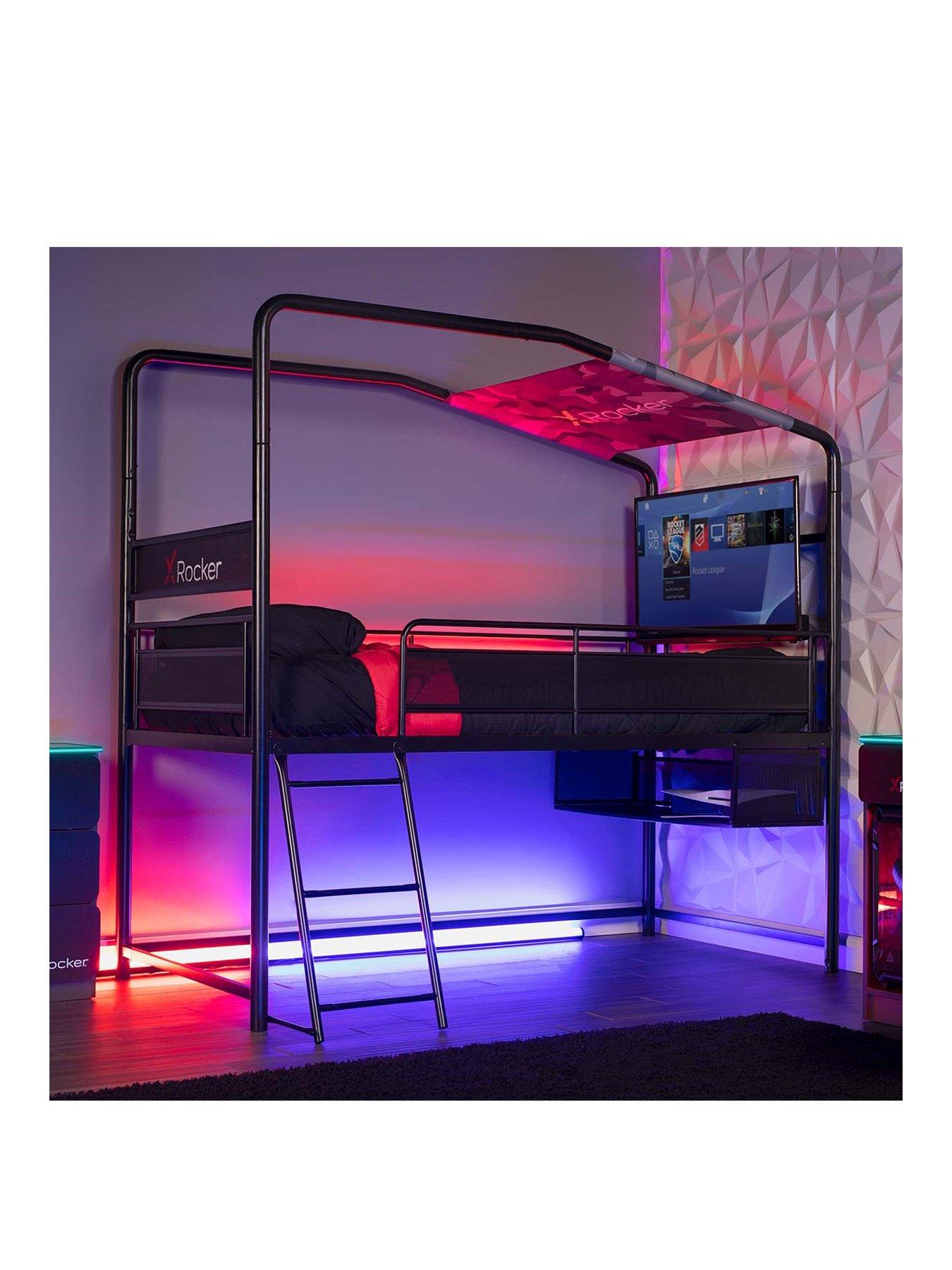 X Rocker Contra Mid-Sleeper Reversible Gaming Bunk Bed Littlewoods