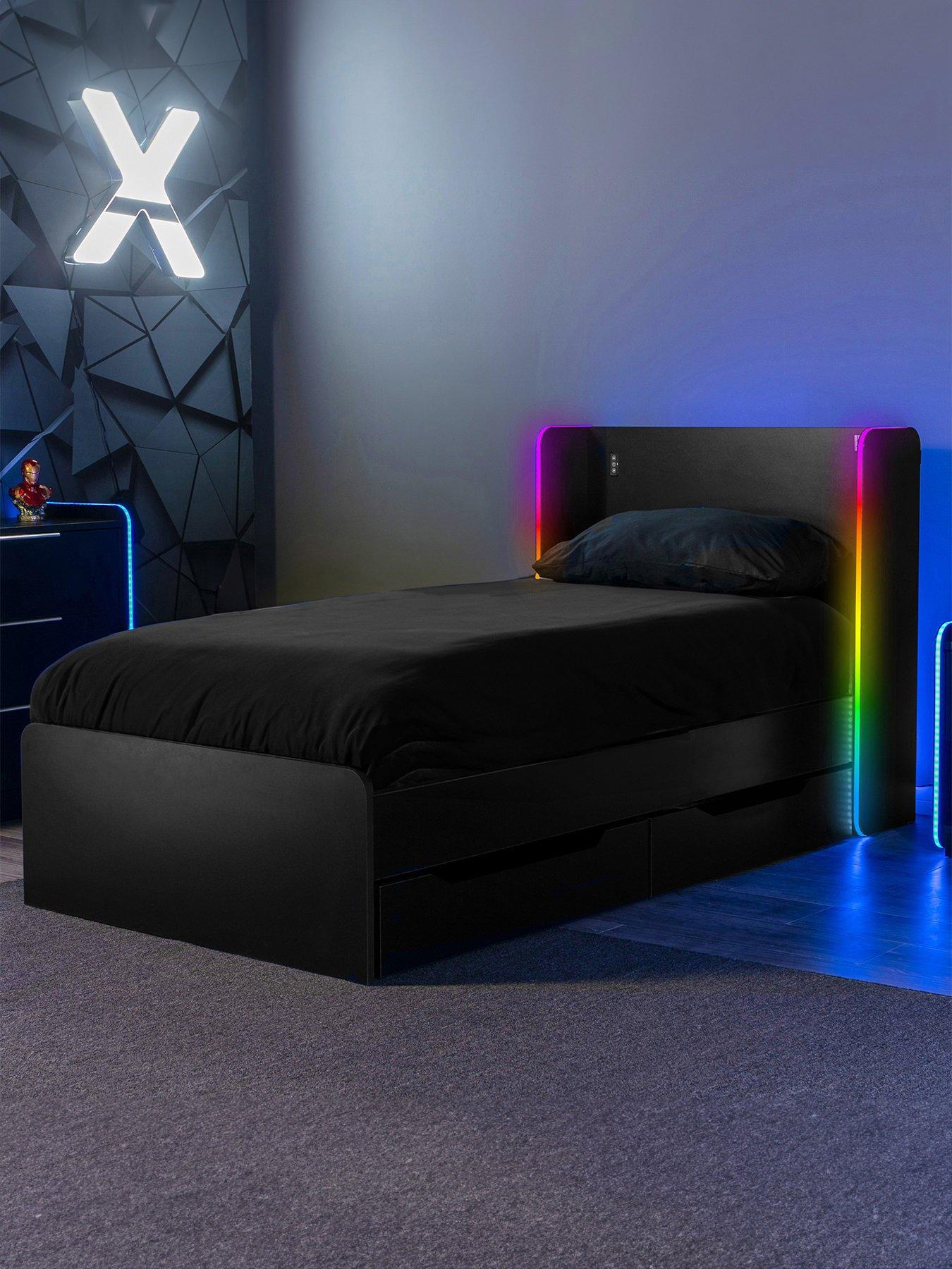 X Rocker Carbon-tek Side Table With Neo LED Lighting and Wireless