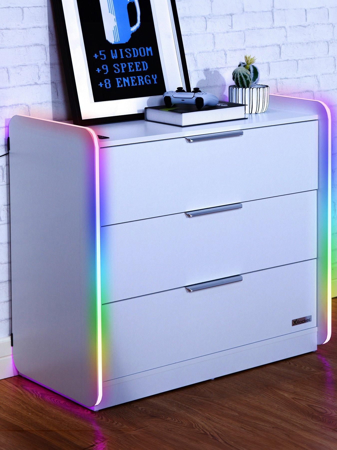 X Rocker Xrocker Electra 3 Drawer Chest With Neo Motion App Lighting Control