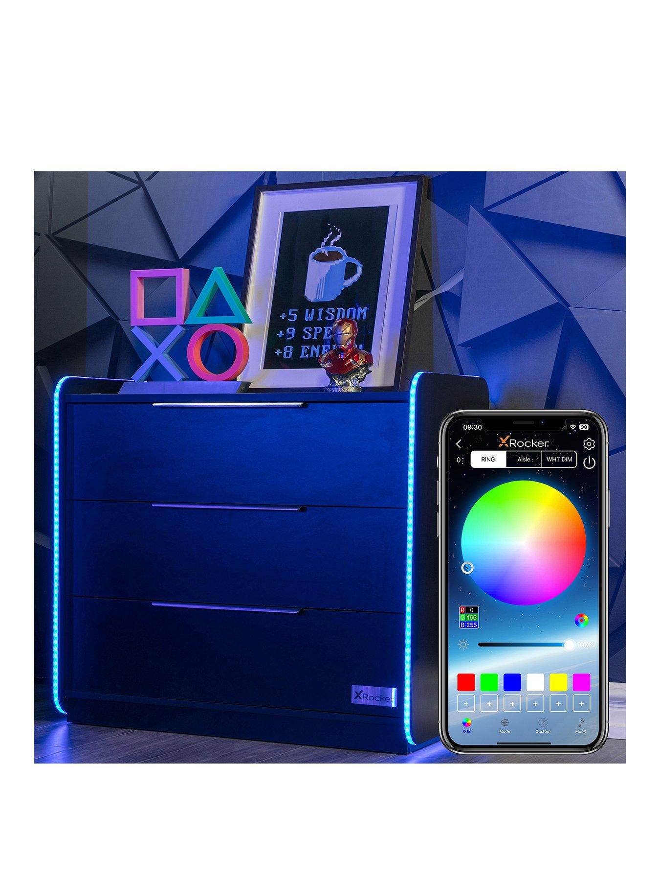 X Rocker Xrocker Electra 3 Drawer Chest With Neo Motion App Lighting ...