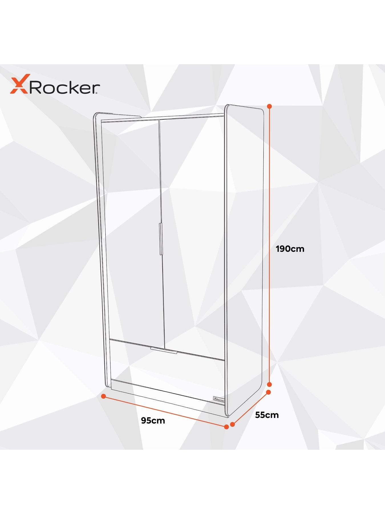X Rocker Electra 2 Door, 1 Drawer Wardrobe with Neo Motion App Lighting ...