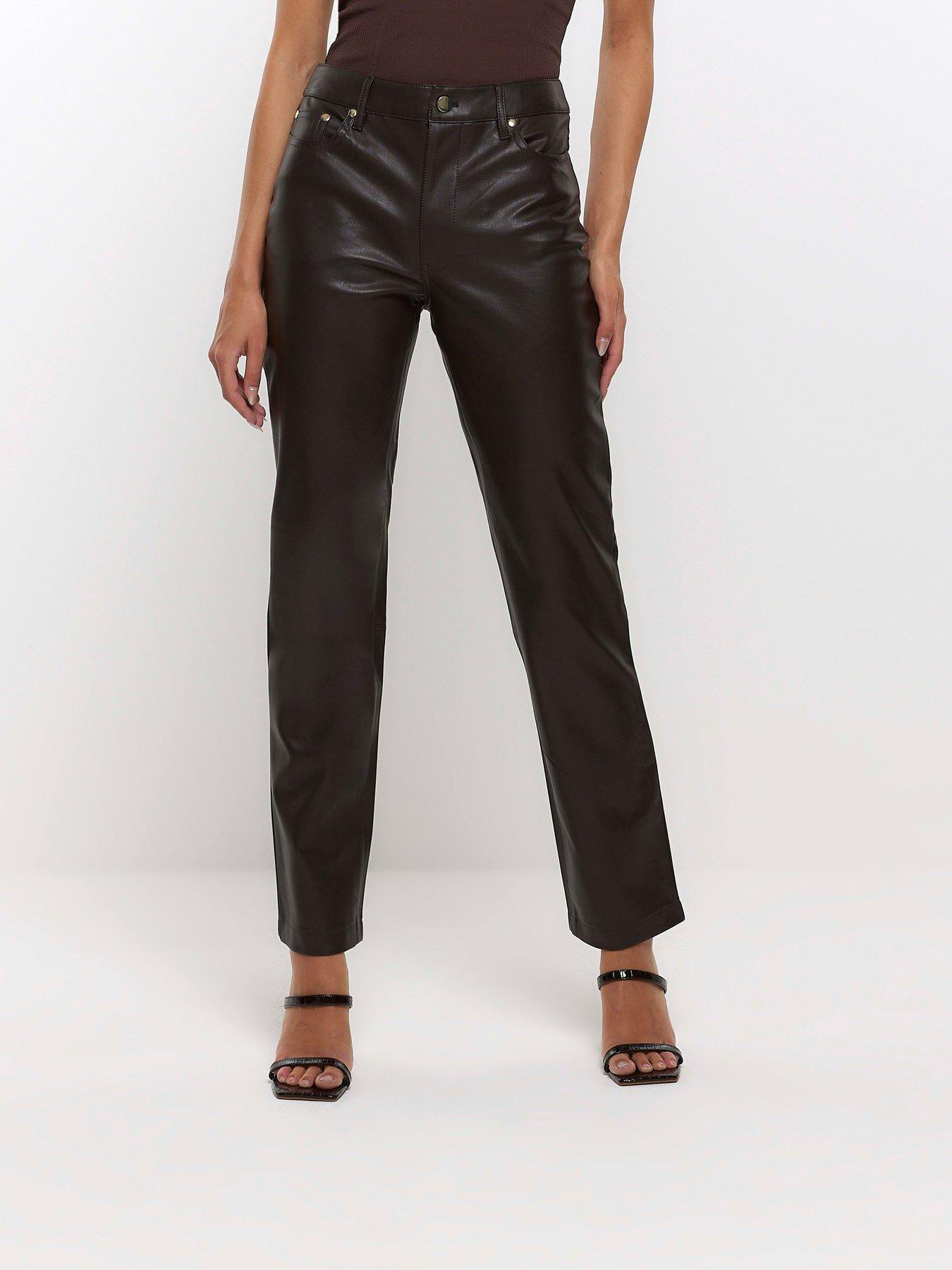 High waisted leather 2025 trousers river island